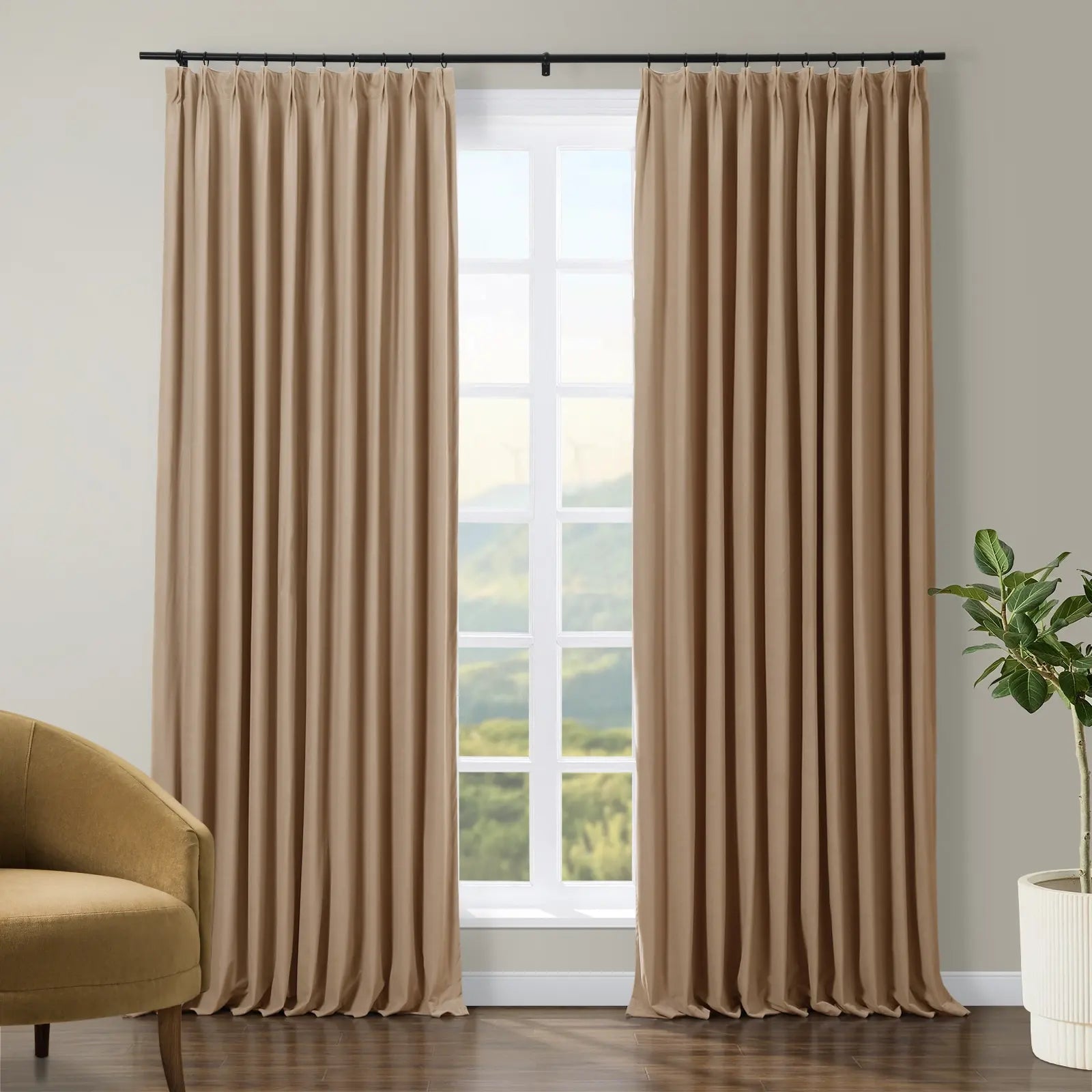 Tavis Premium Velvet Curtain Pleated SLIDINGCURTAIN