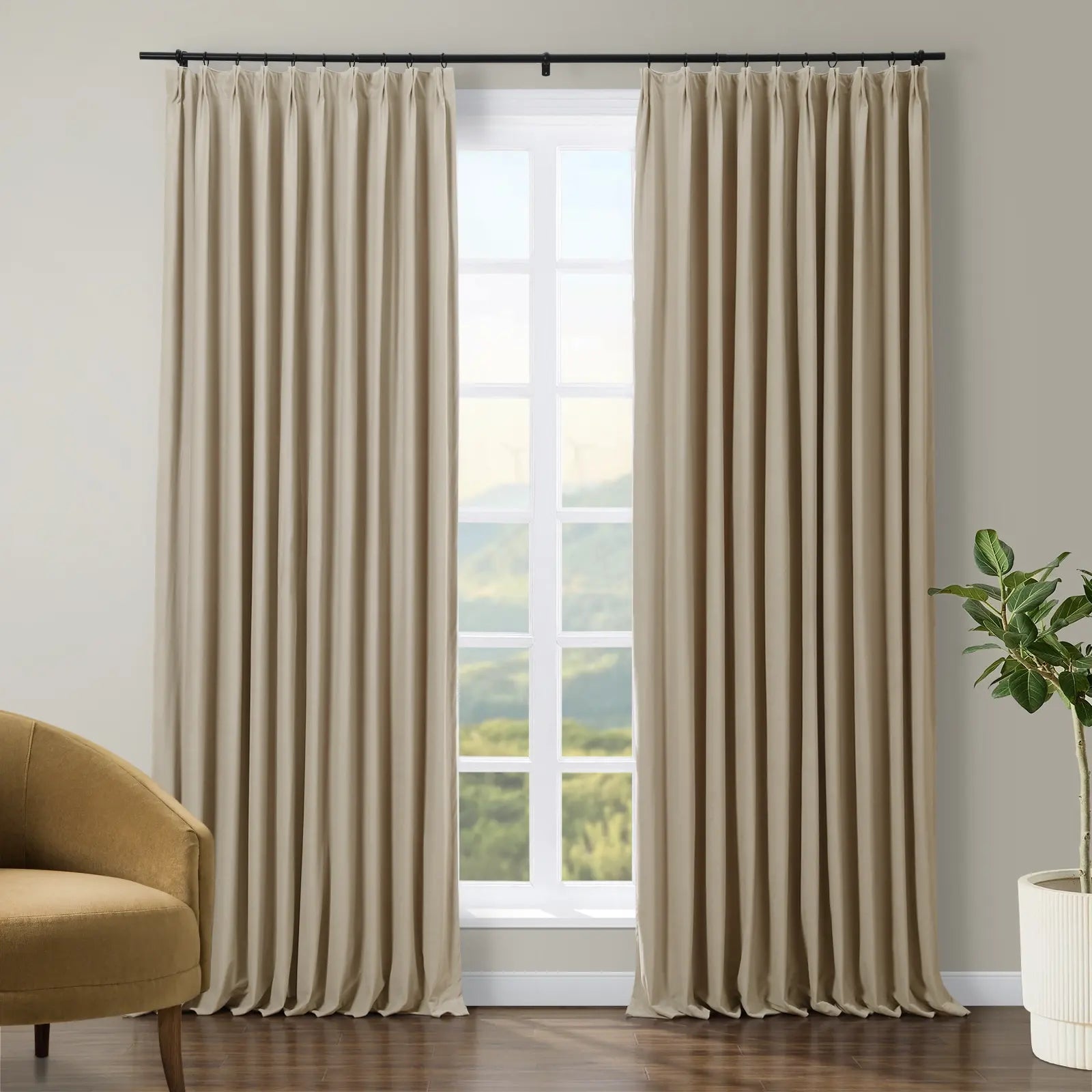 Tavis Premium Velvet Curtain Pleated SLIDINGCURTAIN