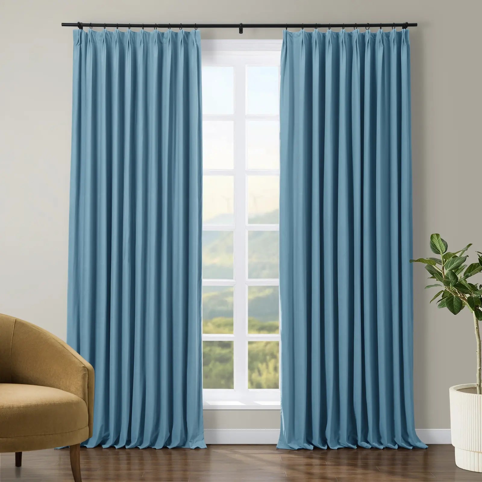 Tavis Premium Velvet Curtain Pleated SLIDINGCURTAIN