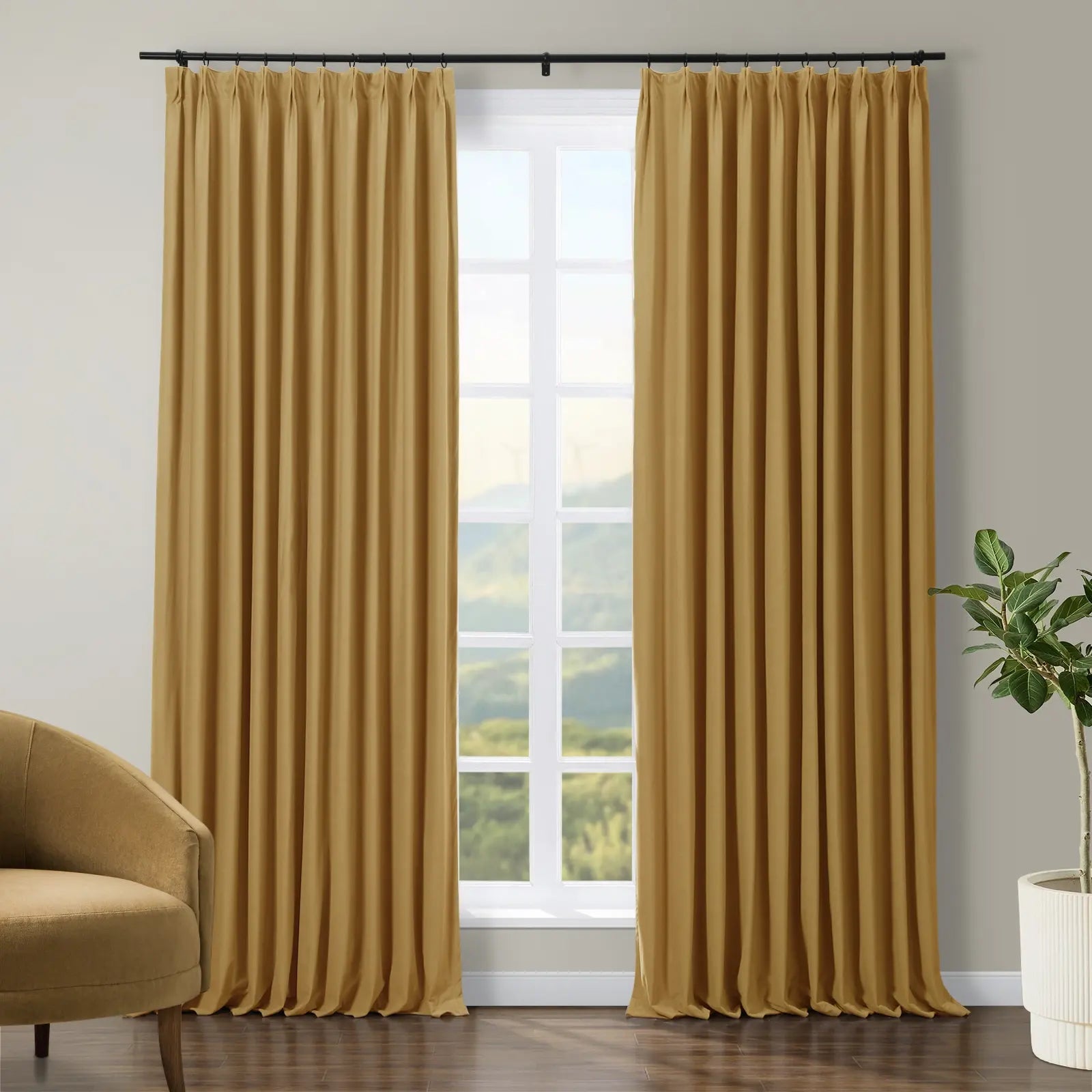 Tavis Premium Velvet Curtain Pleated SLIDINGCURTAIN