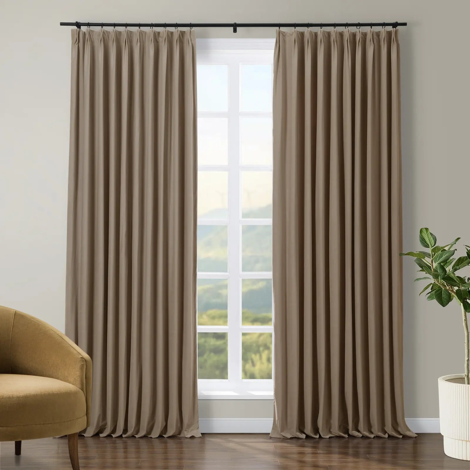 Tavis Premium Velvet Curtain Pleated SLIDINGCURTAIN