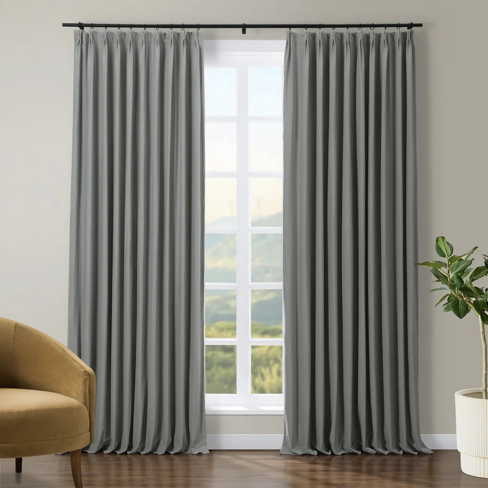 Tavis Premium Velvet Curtain Pleated SLIDINGCURTAIN