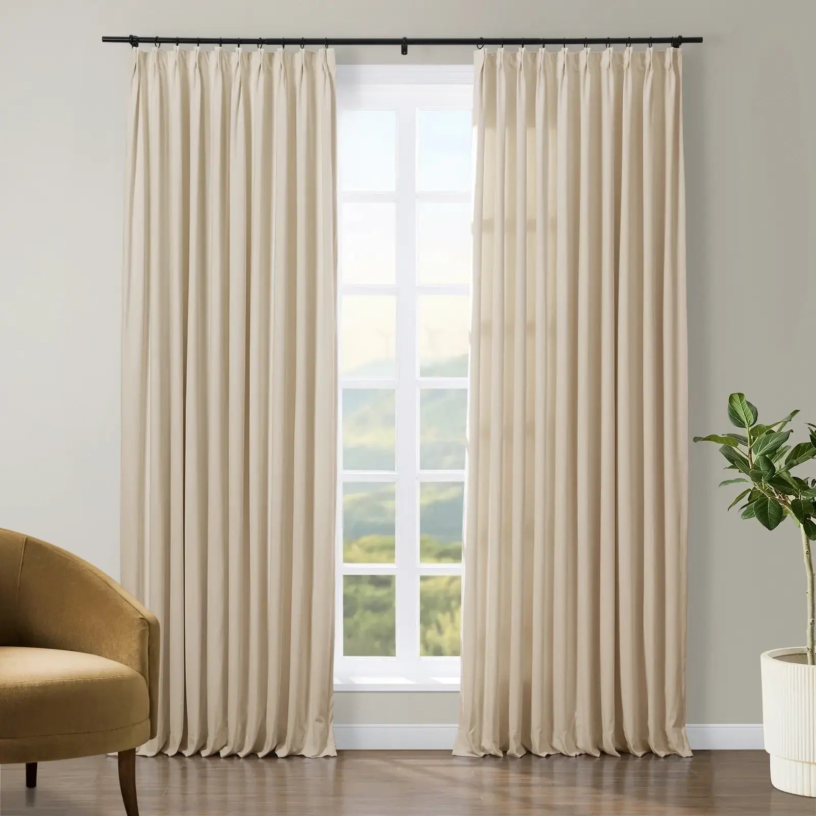 Tavis Premium Velvet Curtain Pleated SLIDINGCURTAIN