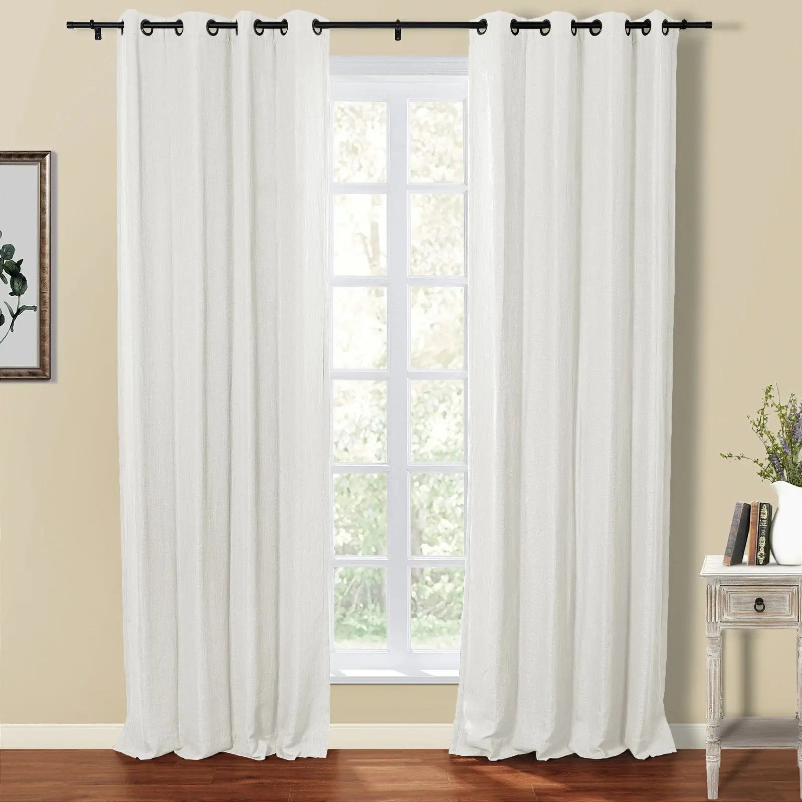 Kyla Lightweight Faux Linen Drapery Grommet SLIDINGCURTAIN