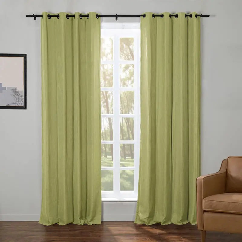 Kyla Lightweight Faux Linen Drapery Grommet SLIDINGCURTAIN