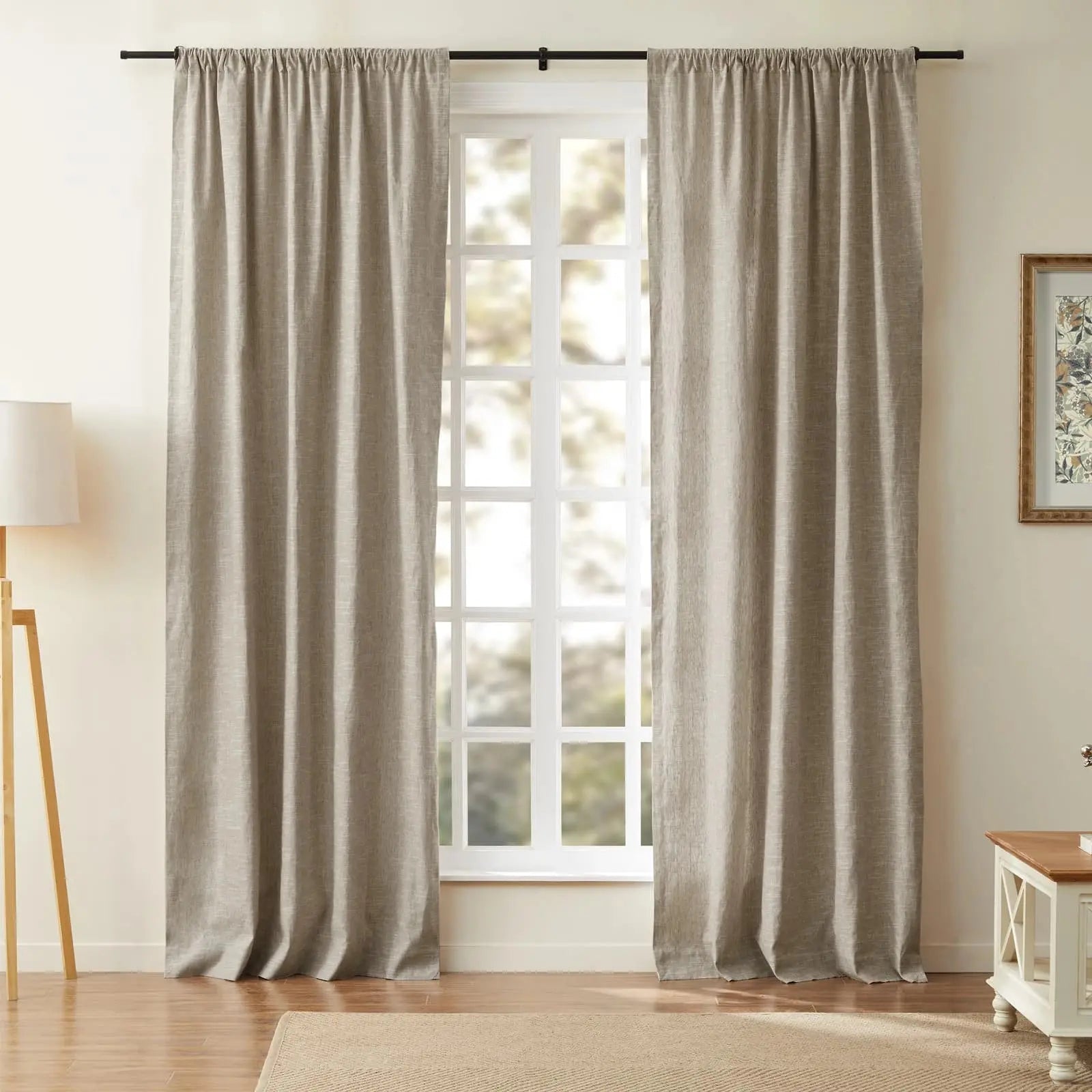 Jawara Luxury Linen Cotton Curtain Soft Top SLIDINGCURTAIN