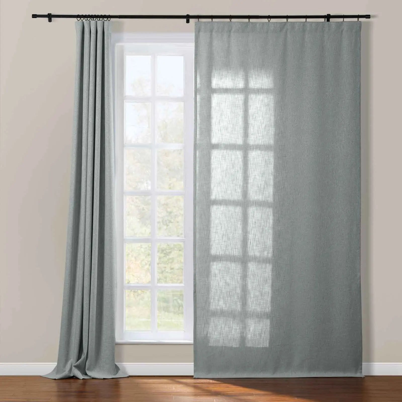 Sarai Textured Metallic Cotton Blend Curtain Soft Top