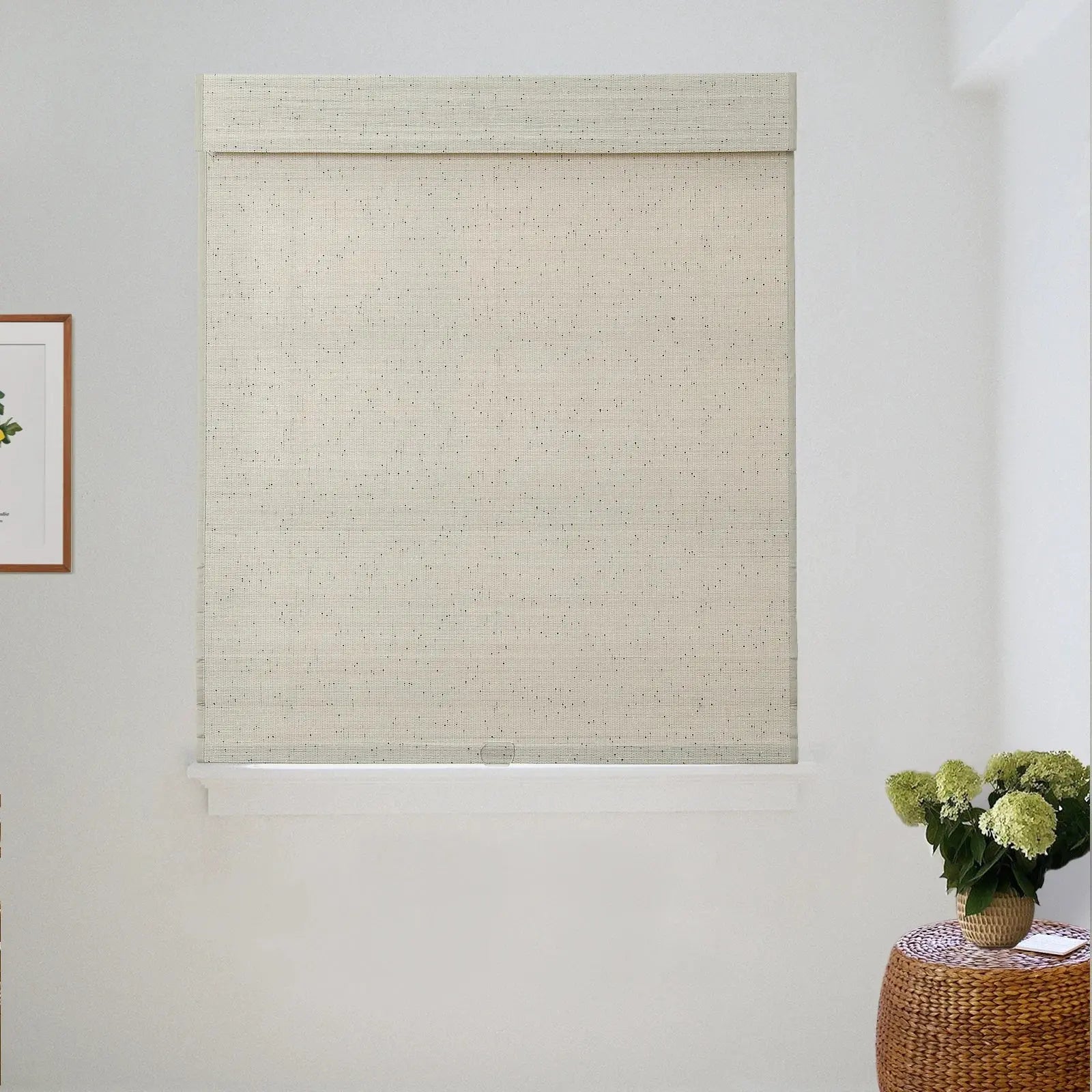 Sybil Bamboo Roman Shade- Winter White