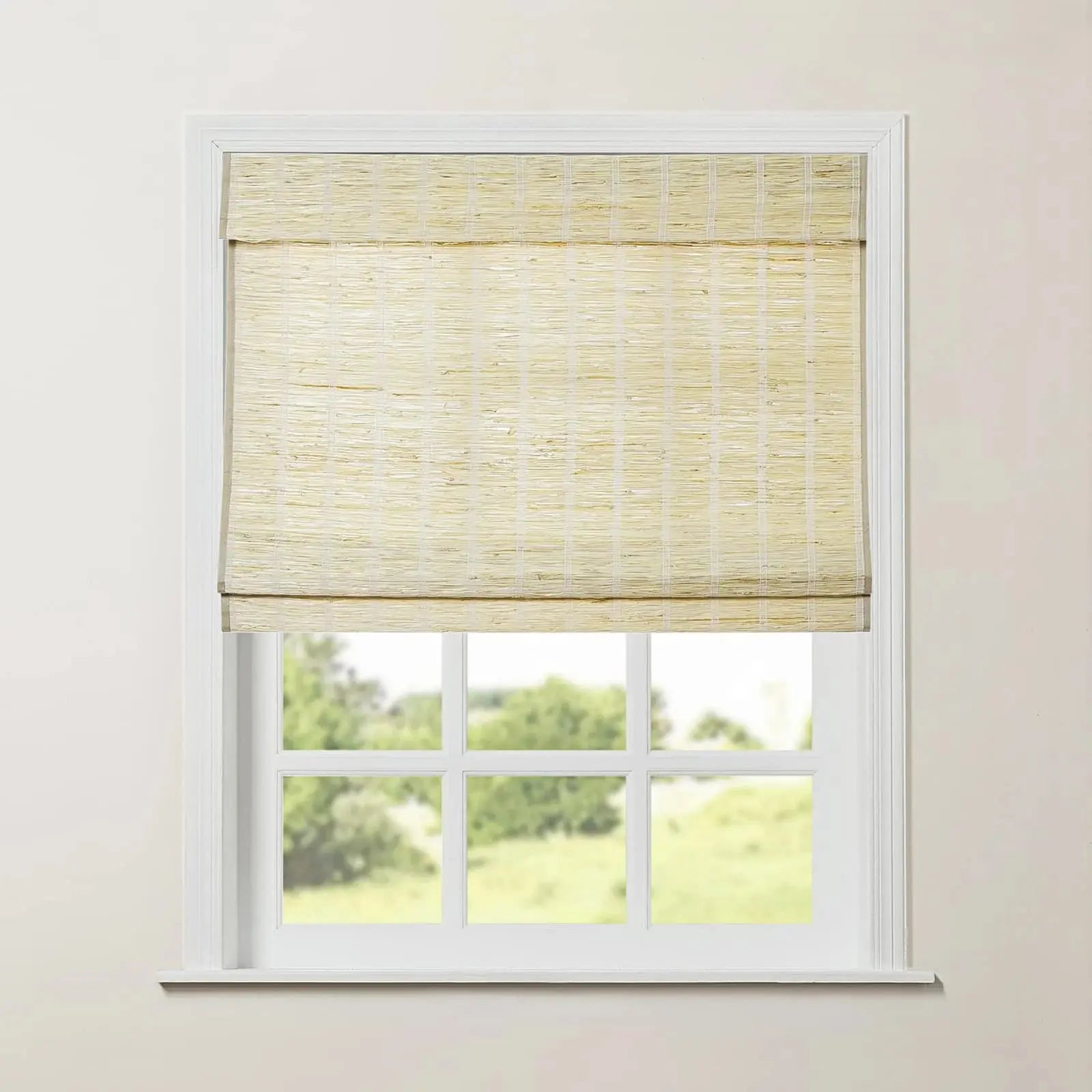 Rae Natural Ramie Jute Woven Wood Shades - Series M -SLIDINGCURTAIN CURTAINS