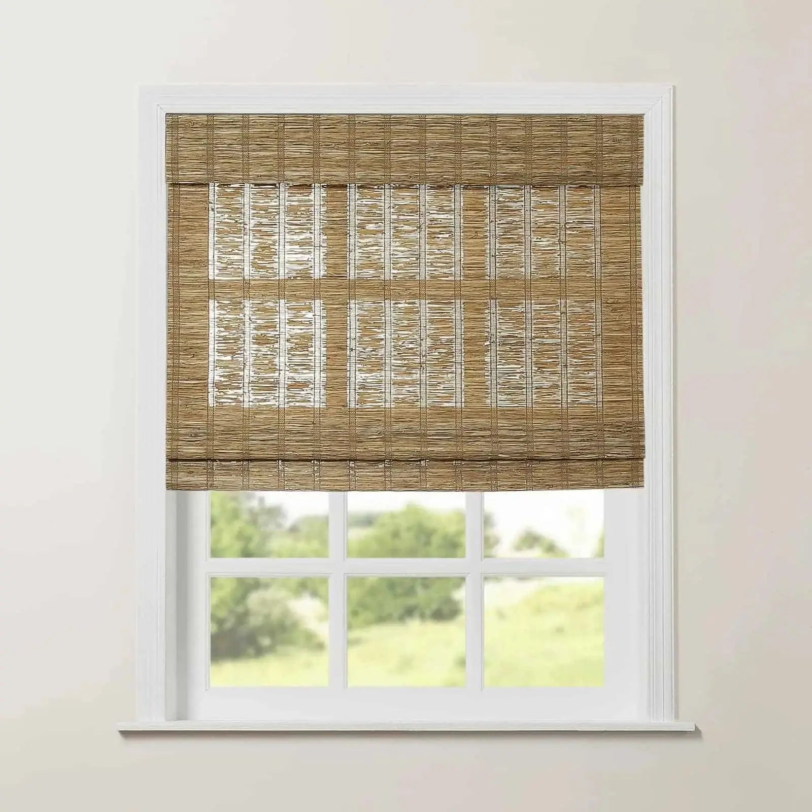 Rae Natural Ramie Jute Woven Wood Shades - Series M -SLIDINGCURTAIN CURTAINS