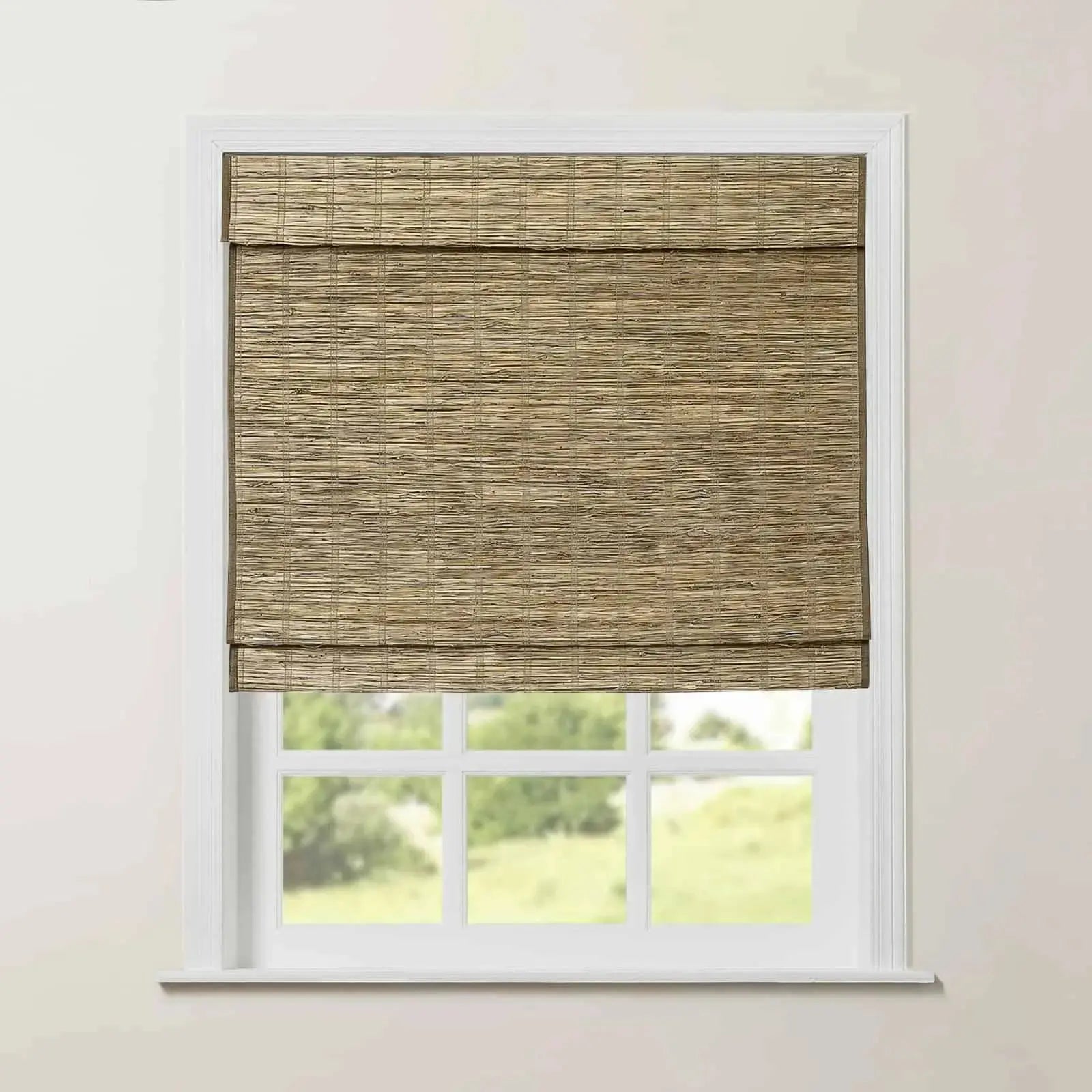 Rae Natural Ramie Jute Woven Wood Shades - Series M -SLIDINGCURTAIN CURTAINS