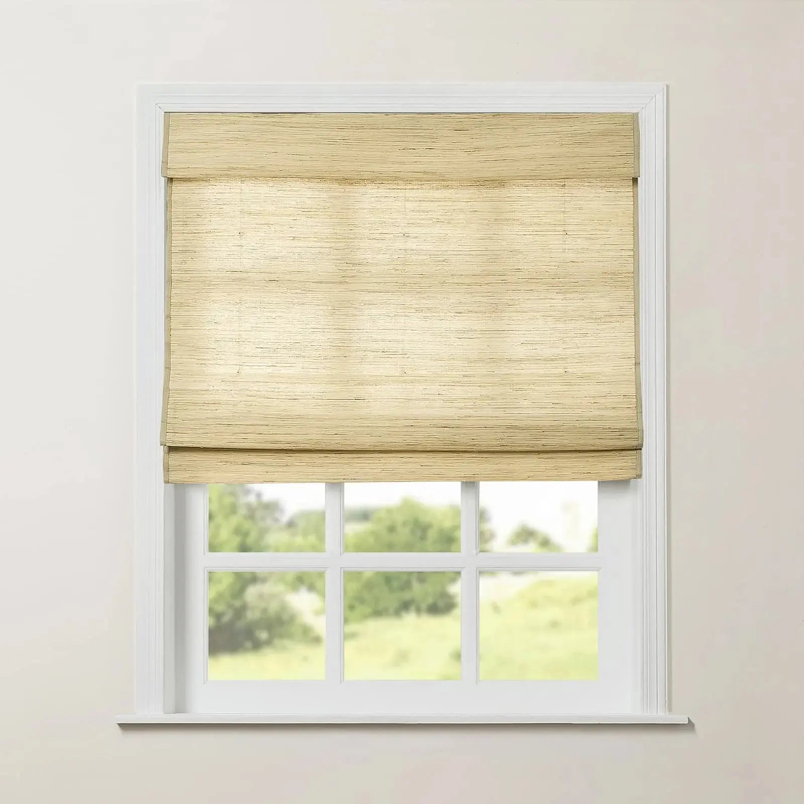 Rae Natural Ramie Jute Woven Wood Shades - Series M -SLIDINGCURTAIN CURTAINS