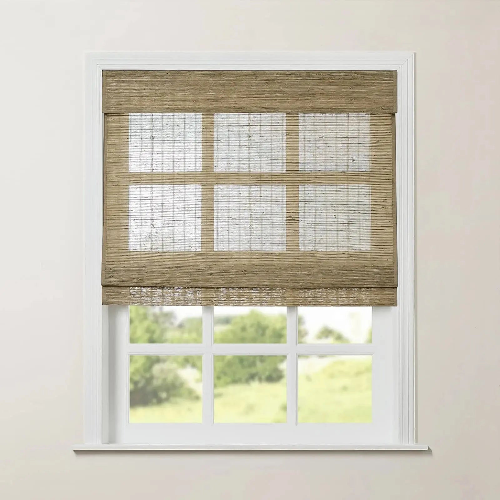 Rae Natural Ramie Jute Woven Wood Shades - Series M -SLIDINGCURTAIN CURTAINS