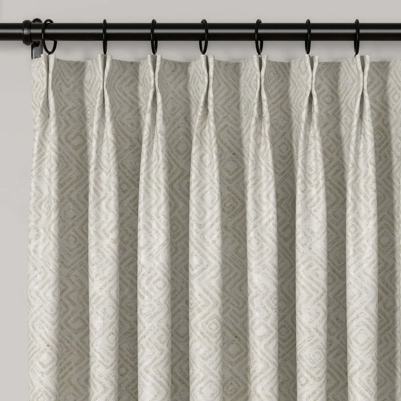 Lydia Scroll Jacquard Curtain Pleated