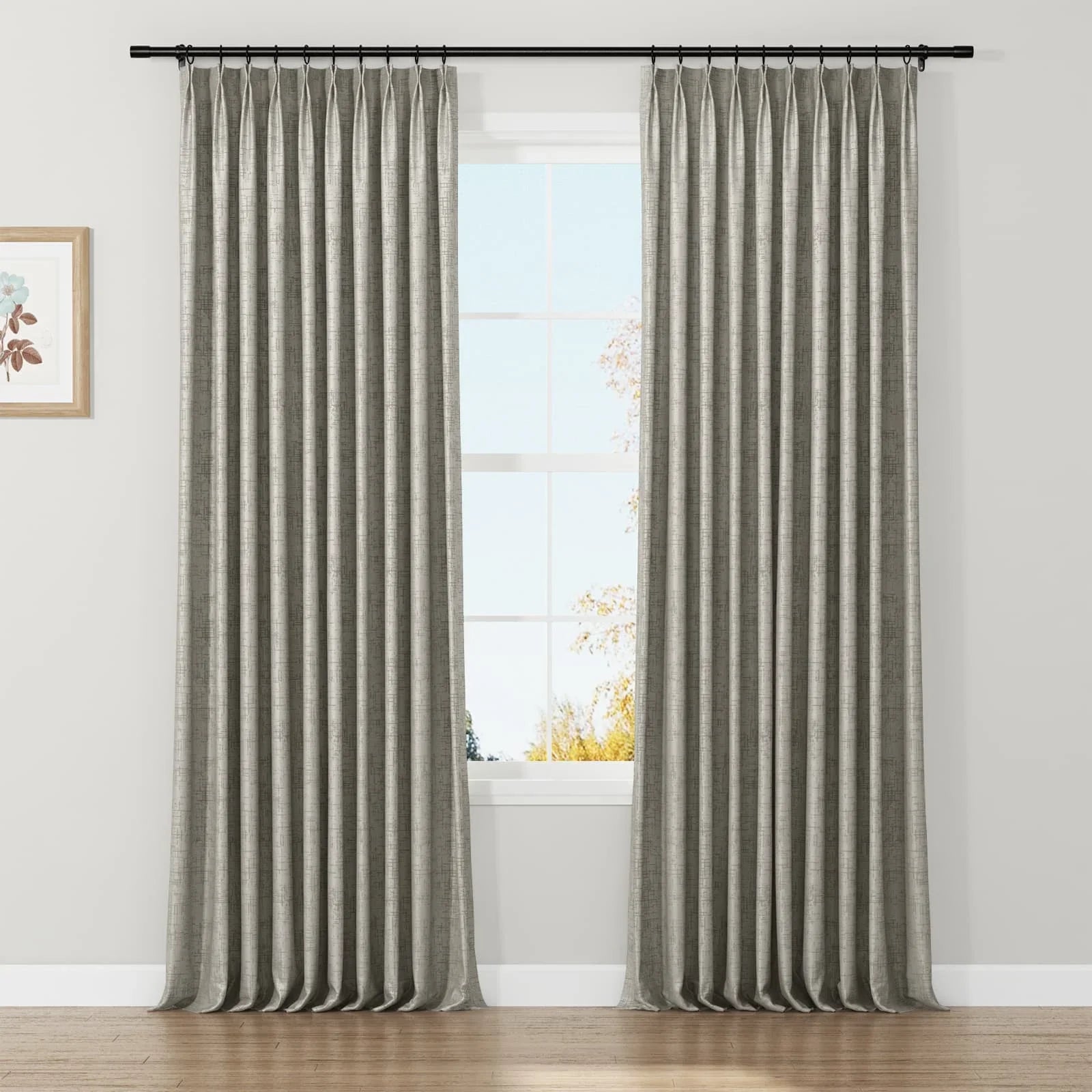 Lydia Fence Jacquard Curtain Pleated SLIDINGCURTAIN