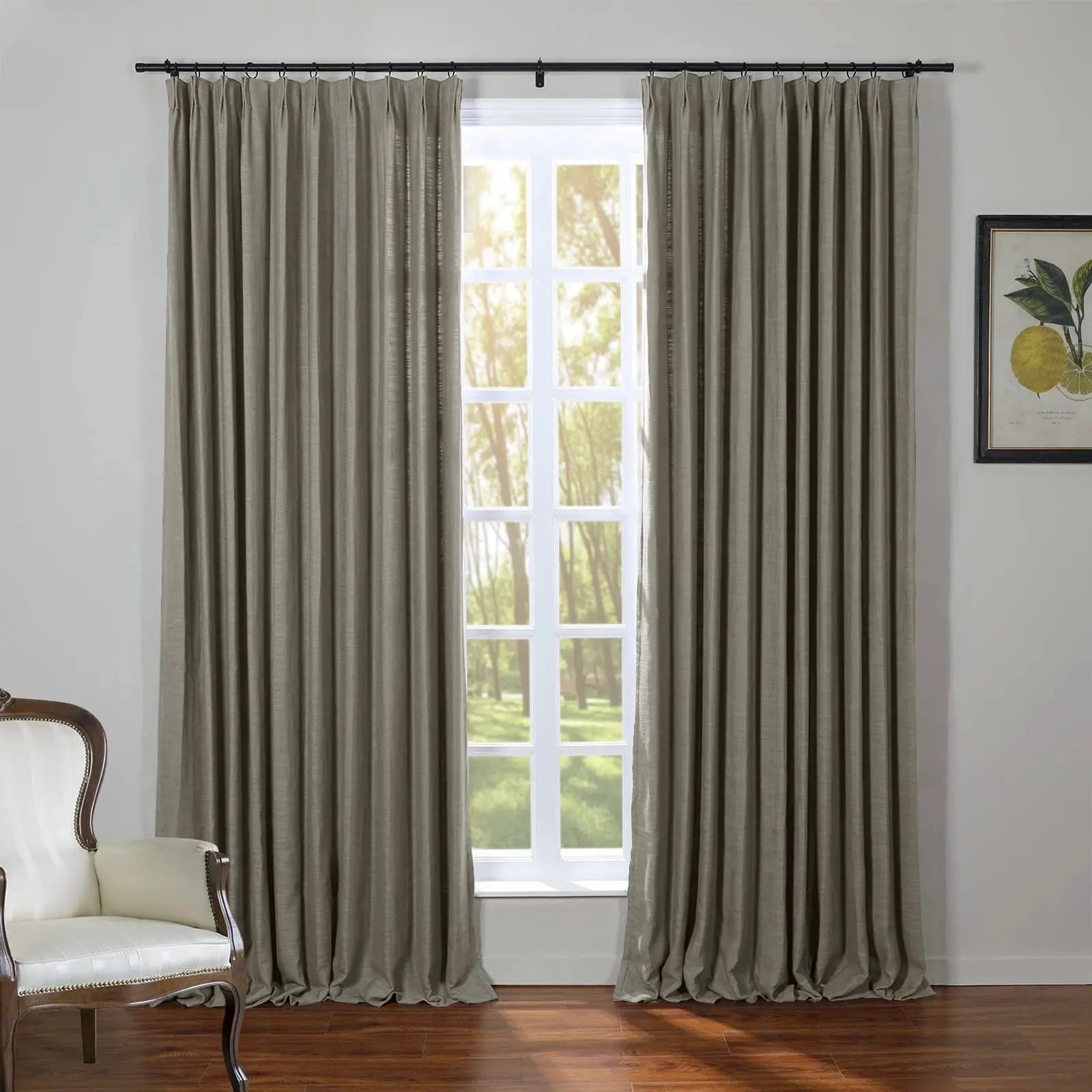 Kyla Linen Drapery Pleated SLIDINGCURTAIN