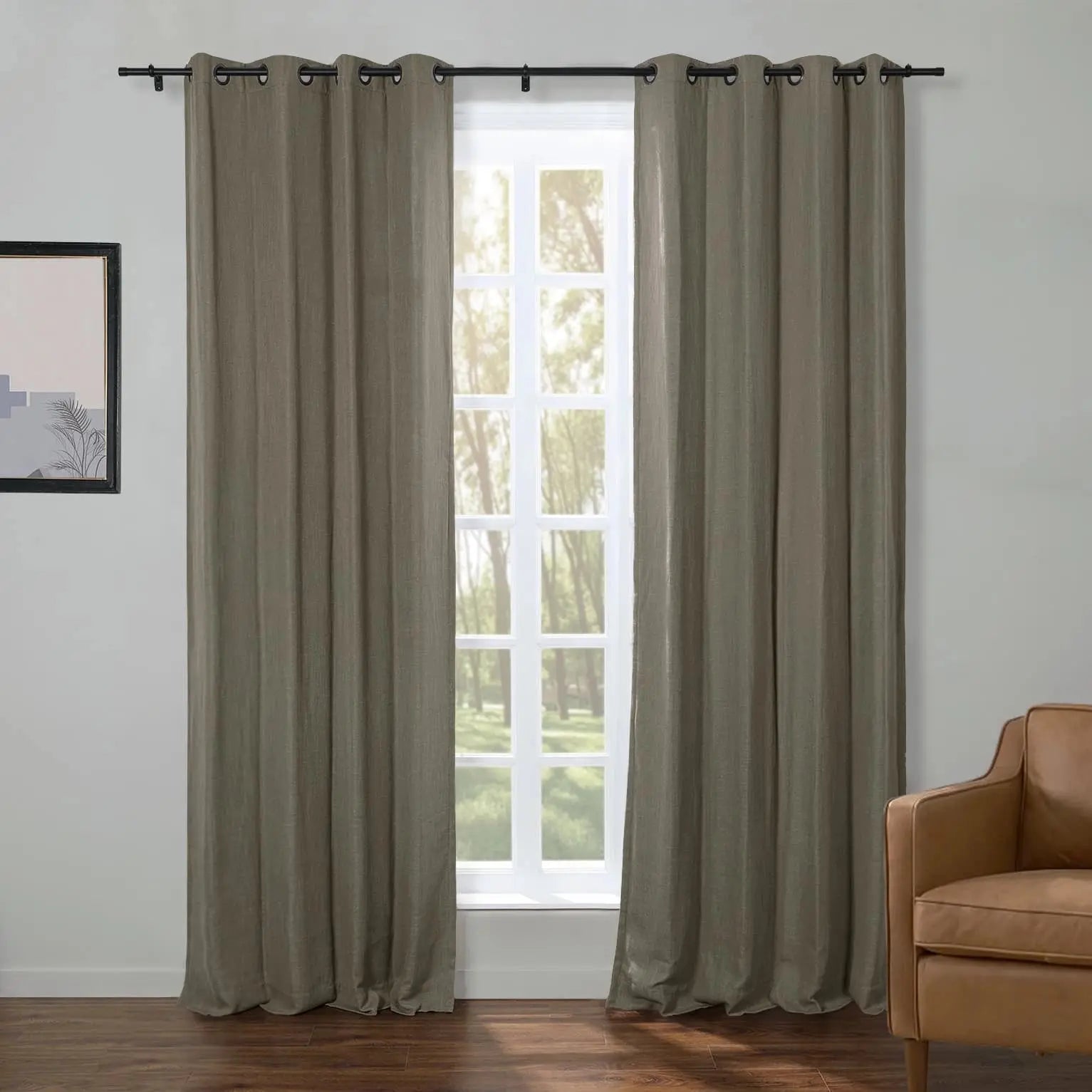 Kyla Lightweight Faux Linen Drapery Grommet SLIDINGCURTAIN