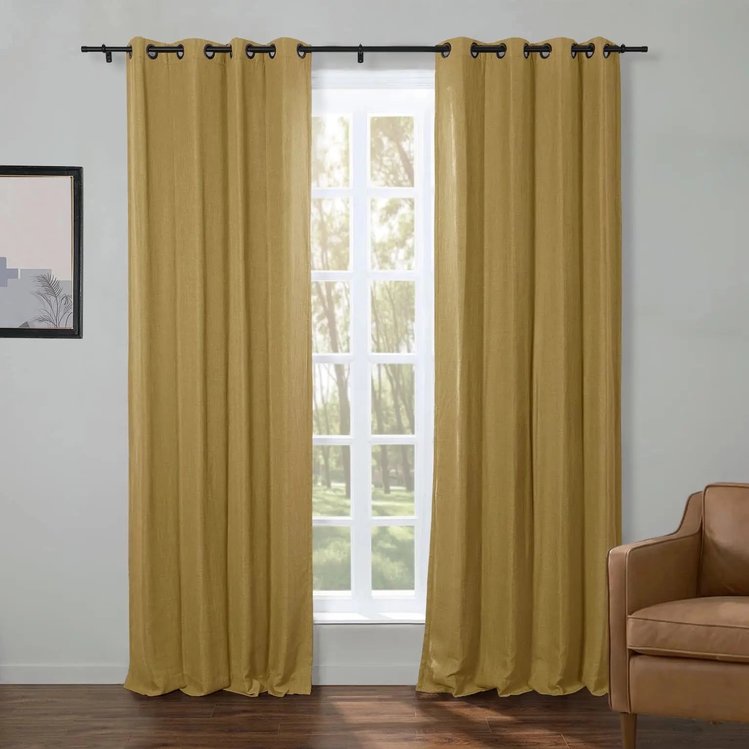 Kyla Lightweight Faux Linen Drapery Grommet SLIDINGCURTAIN