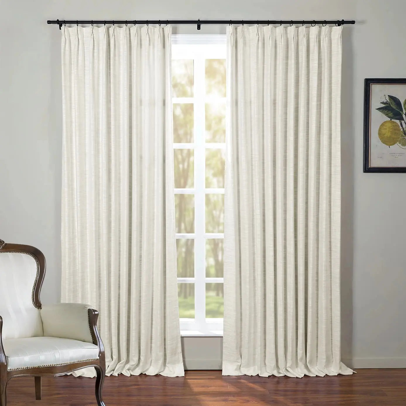 Kyla Linen Drapery Pleated SLIDINGCURTAIN