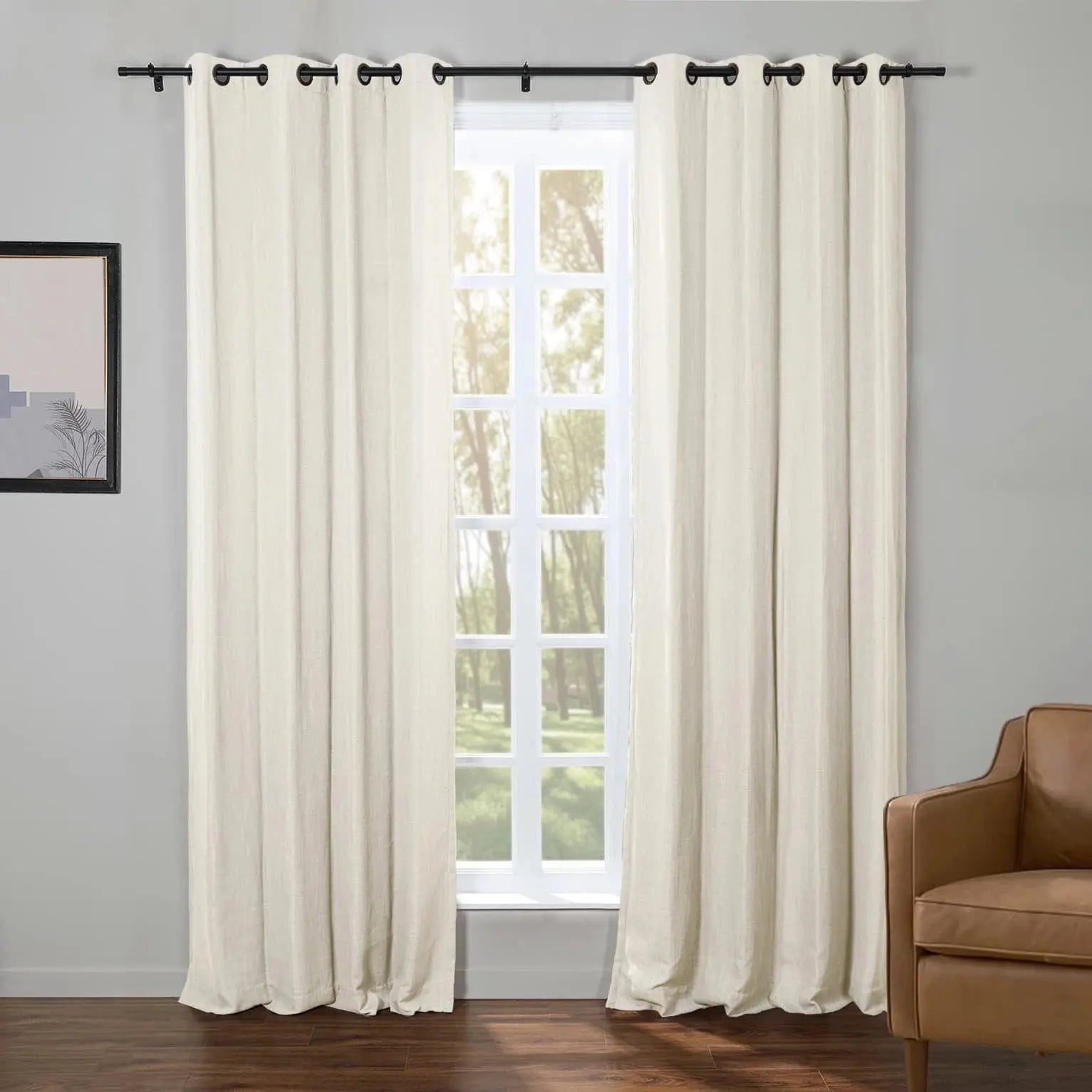 Kyla Lightweight Faux Linen Drapery Grommet SLIDINGCURTAIN