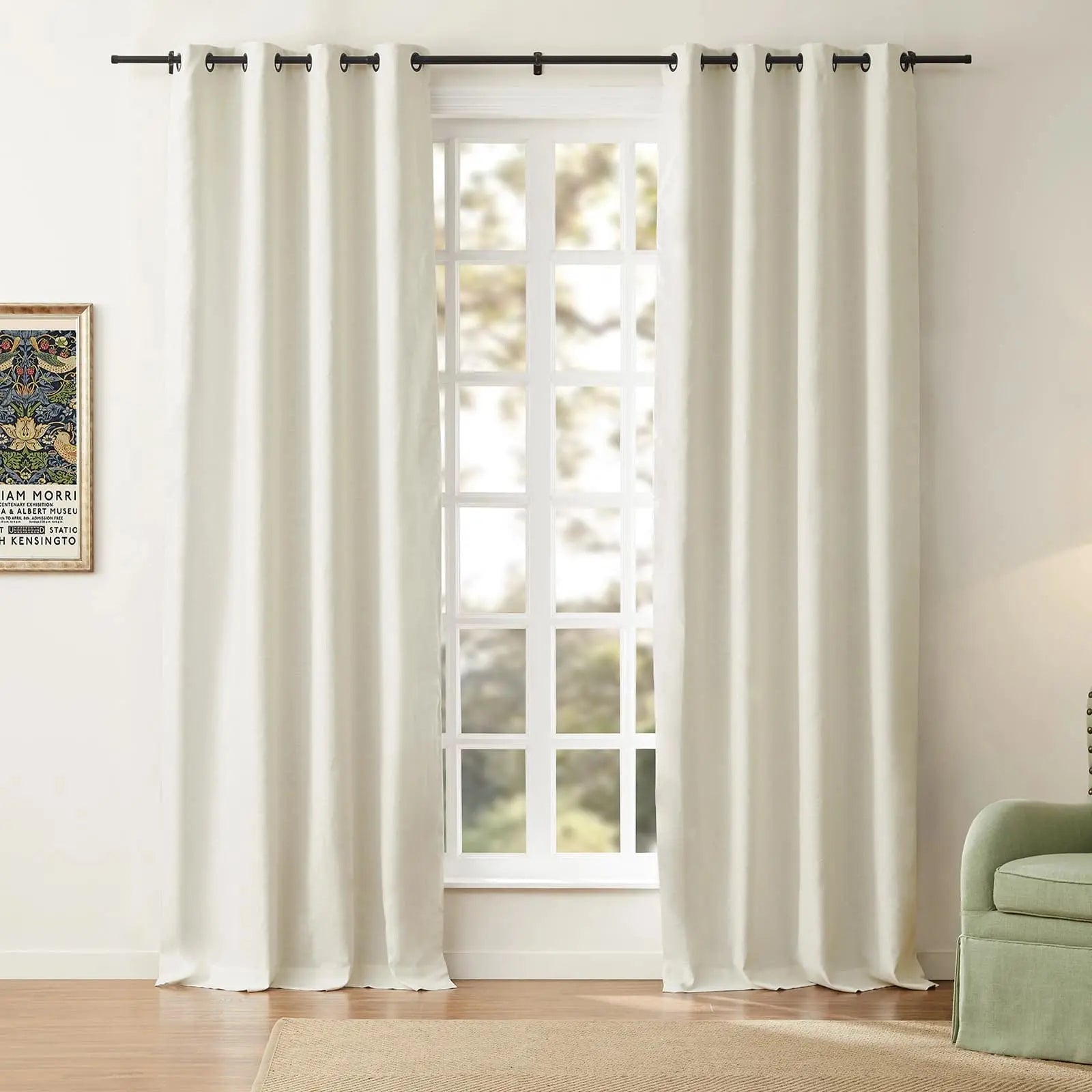 Jawara Luxury Linen Cotton Curtain Grommet SLIDINGCURTAIN