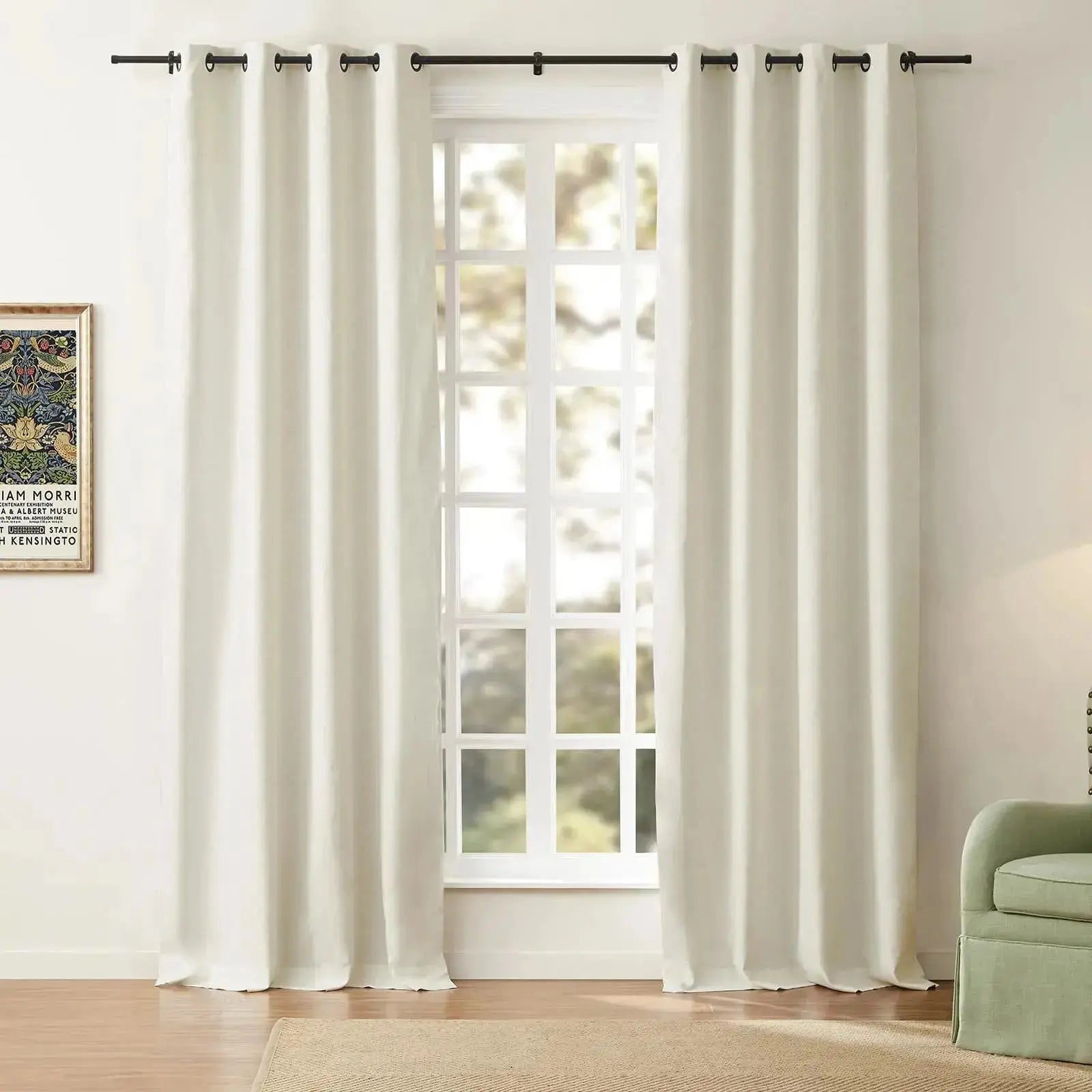 Jawara Linen Cotton Drapery Grommet with Blackout Lining -SLIDINGCURTAIN