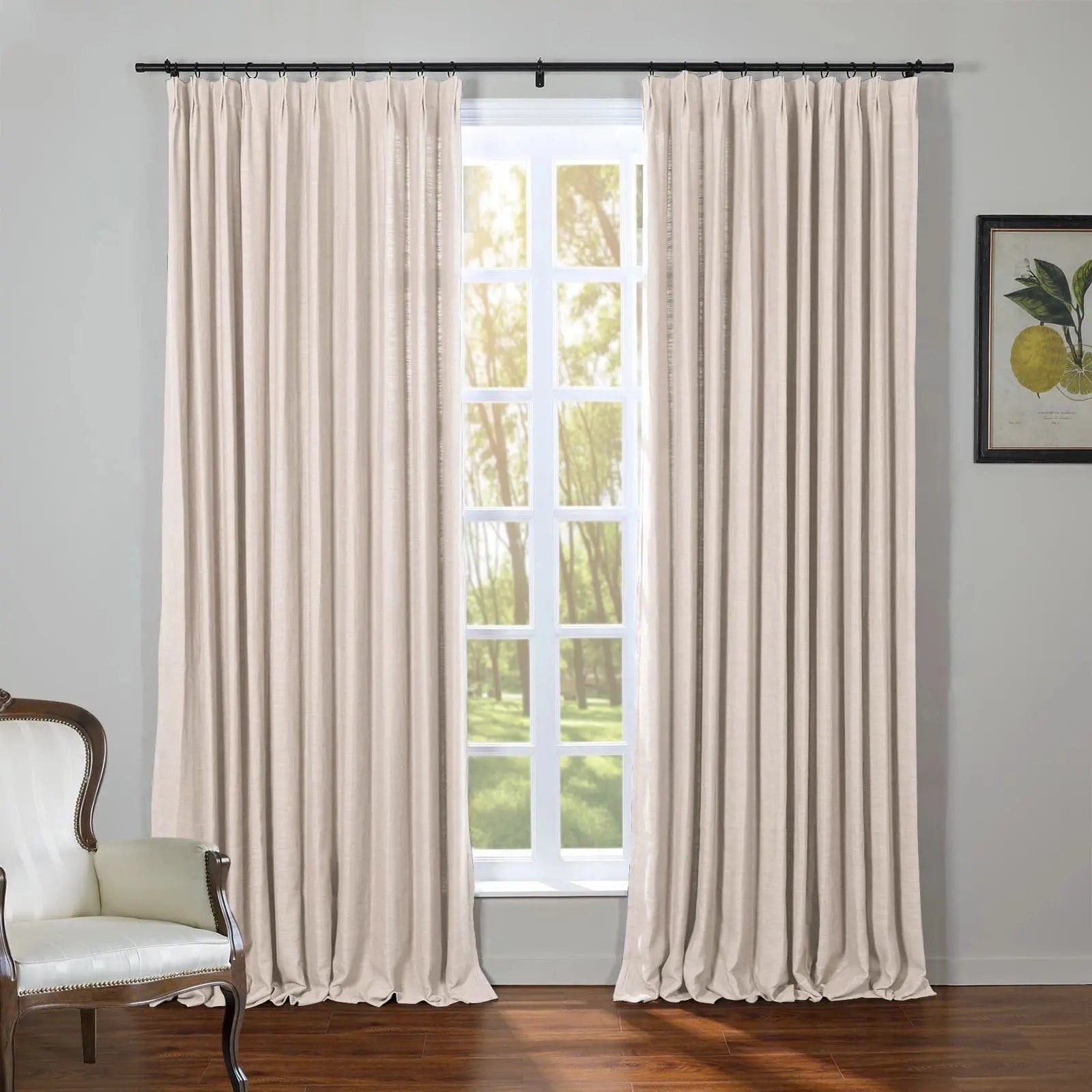 Kyla Linen Drapery Pleated SLIDINGCURTAIN