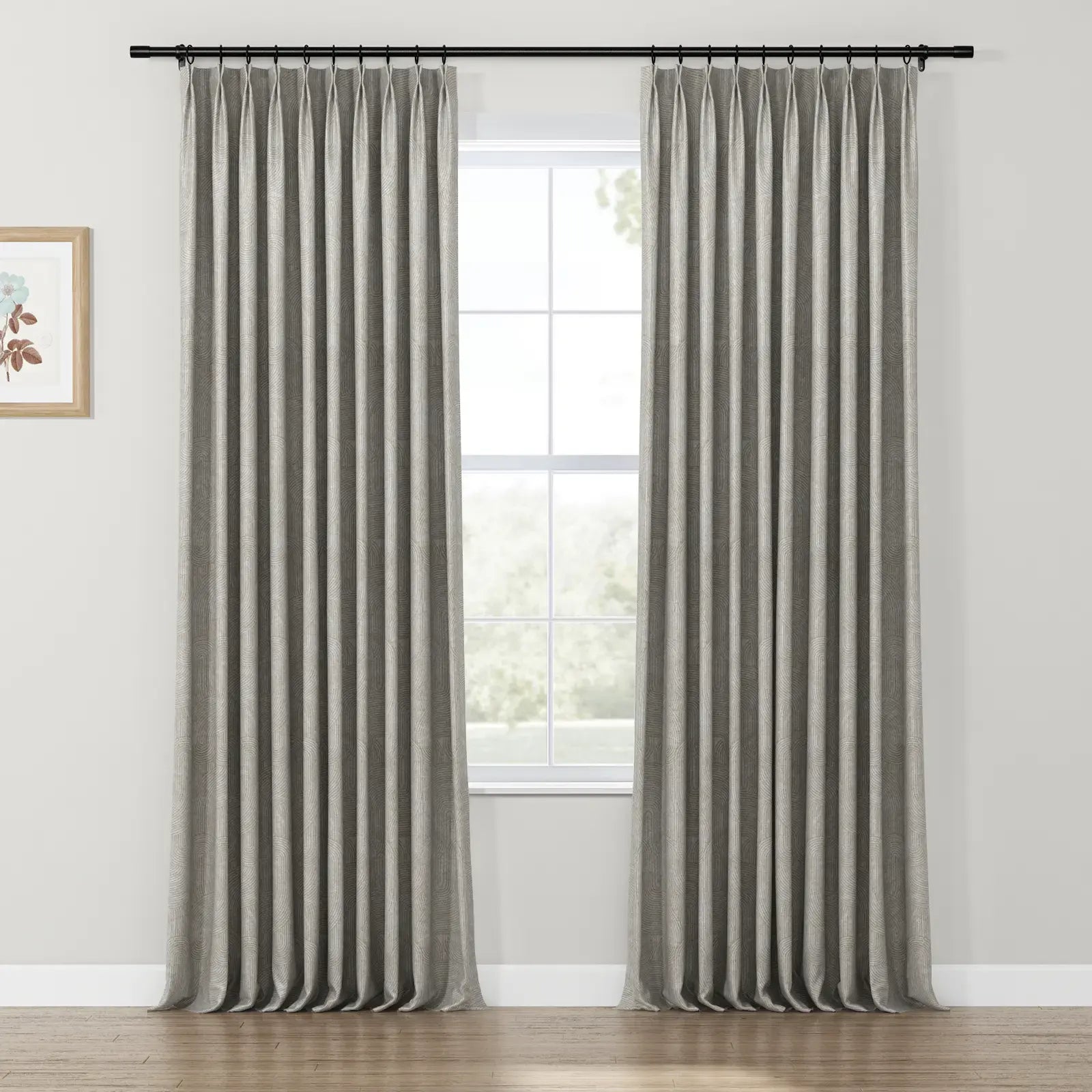 Lydia Semicircle Jacquard Curtain Pleated SLIDINGCURTAIN