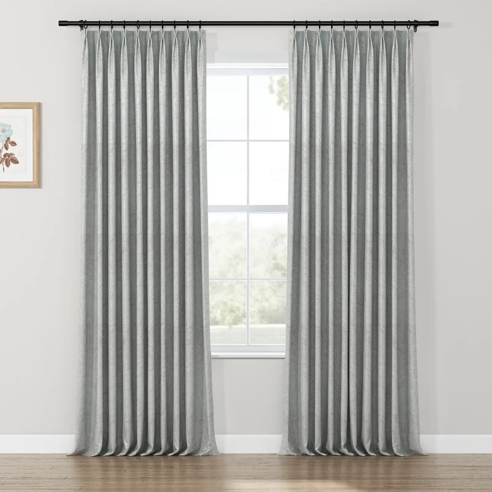 Lydia Semicircle Jacquard Curtain Pleated SLIDINGCURTAIN