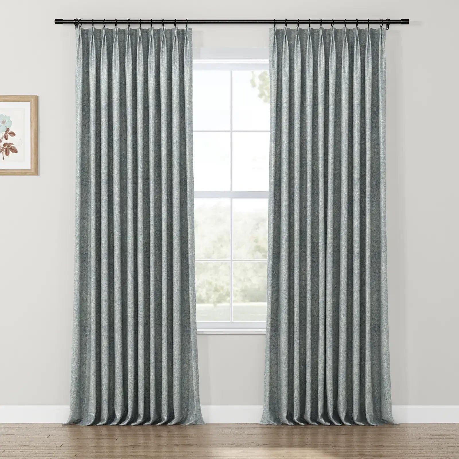 Lydia Semicircle Jacquard Curtain Pleated SLIDINGCURTAIN