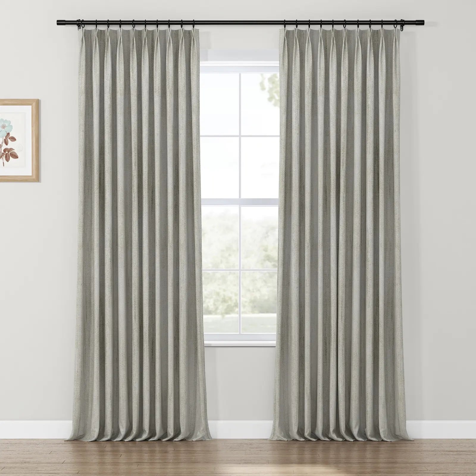 Lydia Rib Jacquard Curtain Pleated SLIDINGCURTAIN