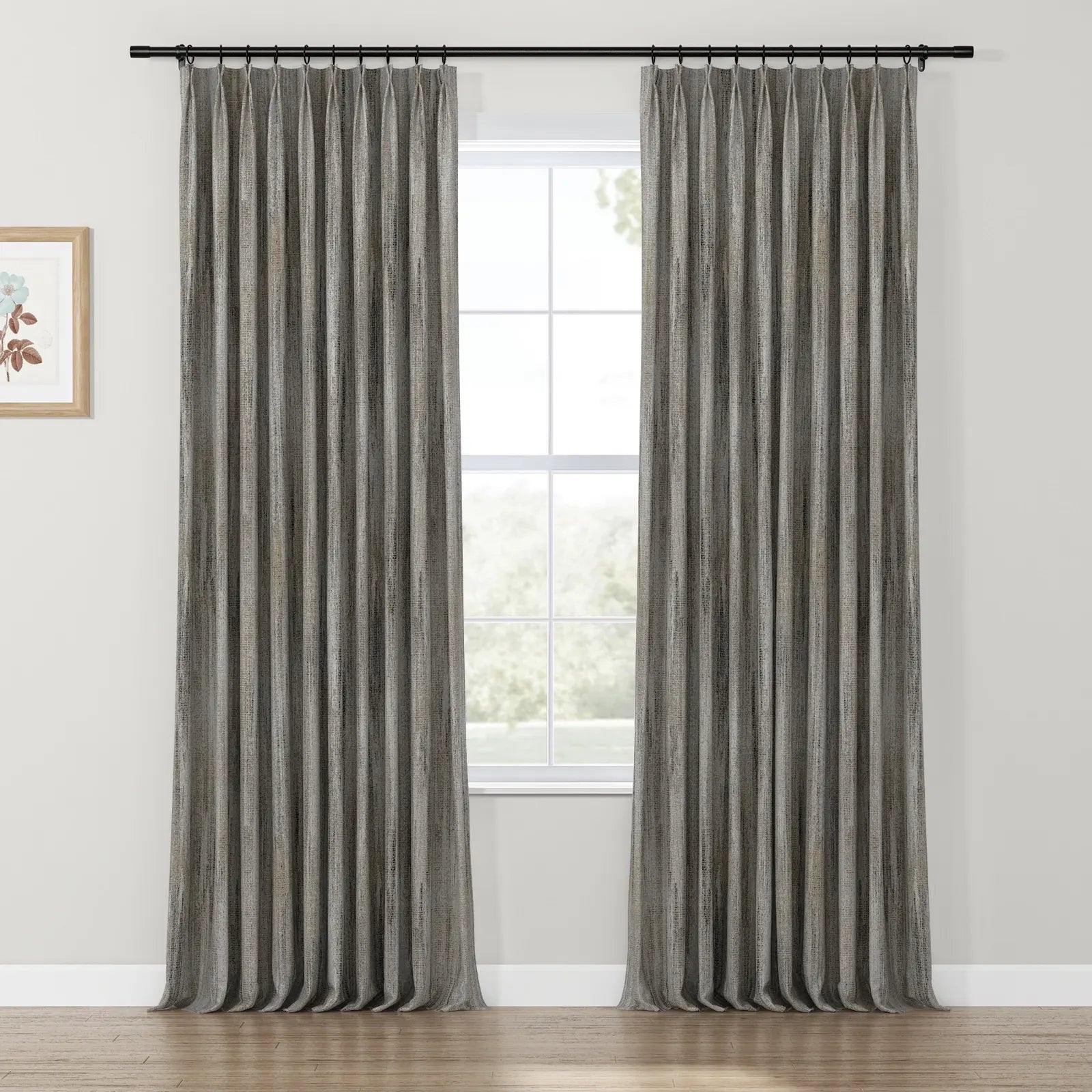 Lydia Rib Jacquard Curtain Pleated SLIDINGCURTAIN