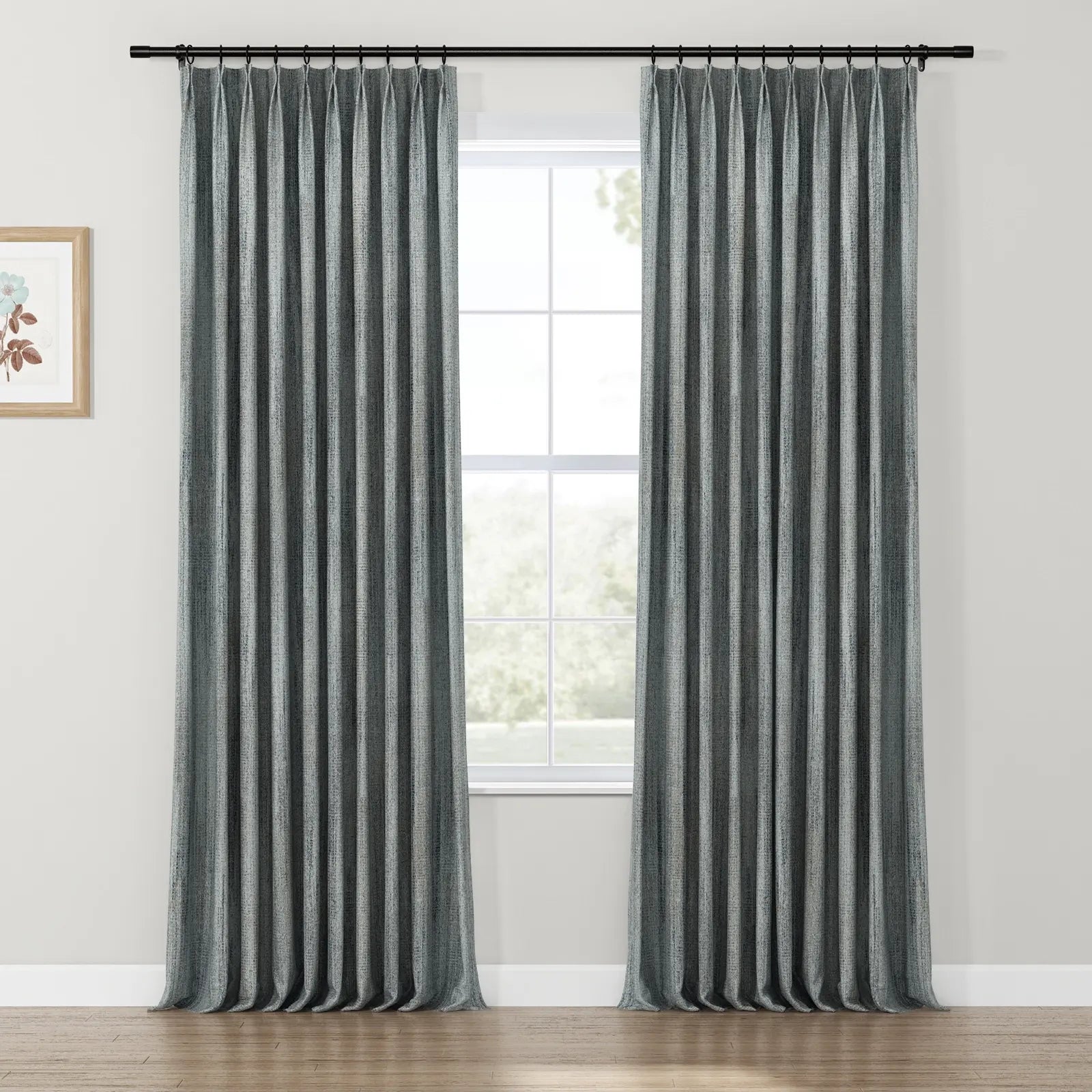 Lydia Rib Jacquard Curtain Pleated SLIDINGCURTAIN