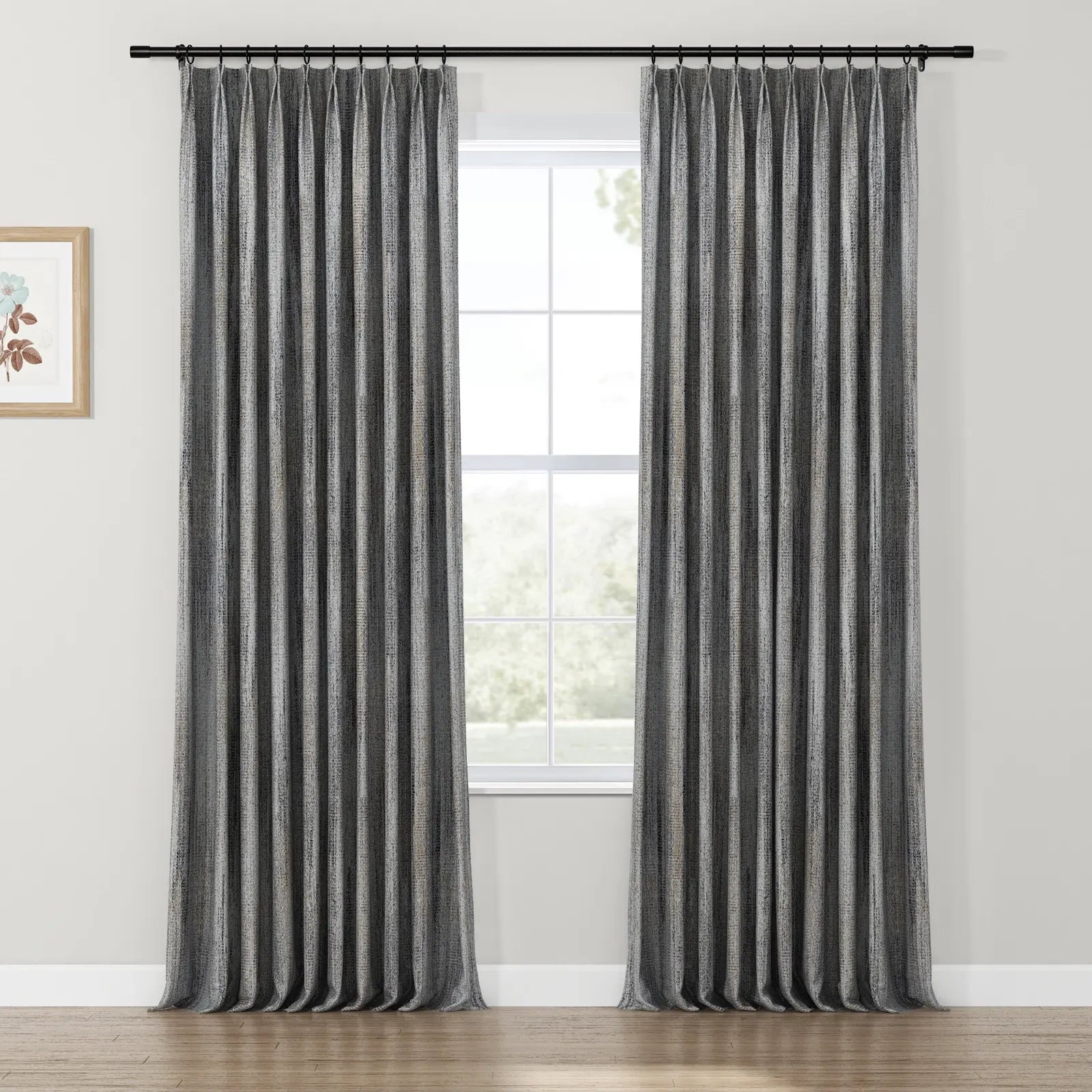 Lydia Rib Jacquard Curtain Pleated SLIDINGCURTAIN