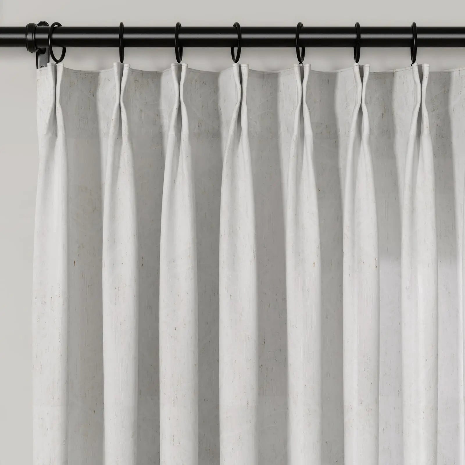 Freya Linen Semi Sheer Jacquard Curtains Pleated