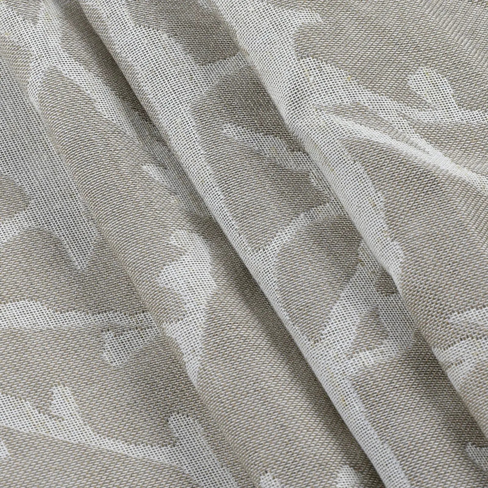 Freya Linen Semi Sheer Jacquard Curtains Pleated