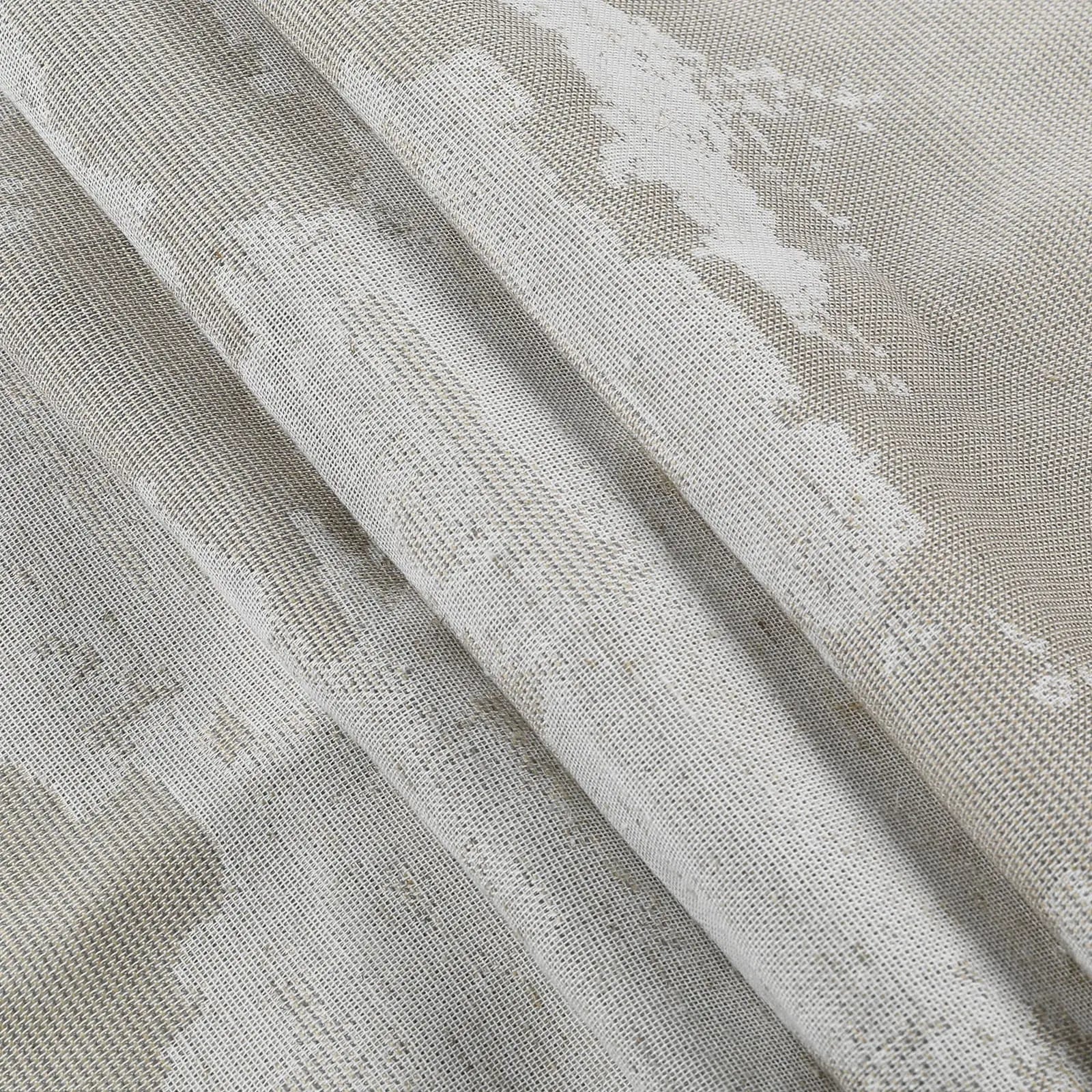 Freya Linen Semi Sheer Jacquard Curtains Pleated