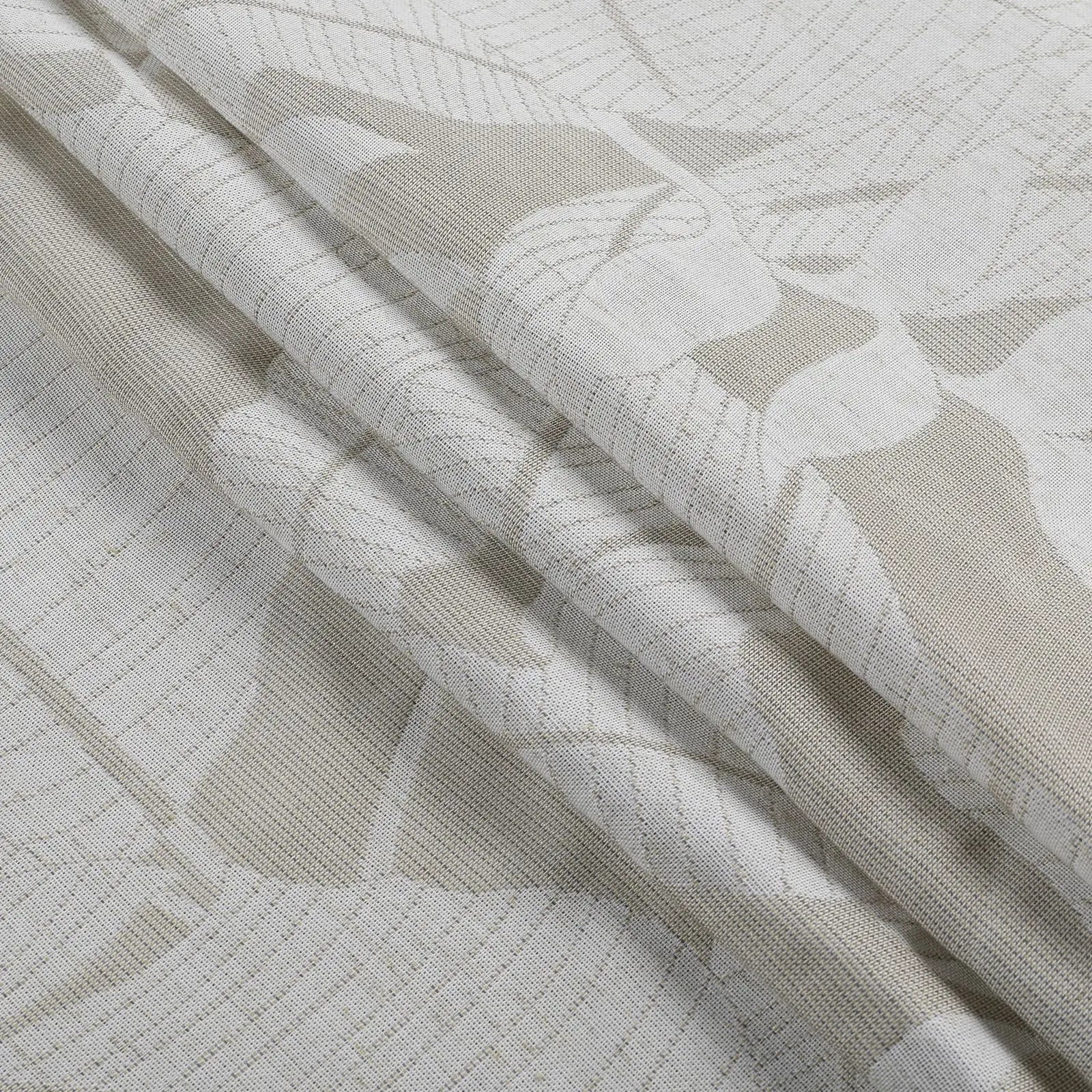 Freya Linen Semi Sheer Jacquard Curtains Pleated