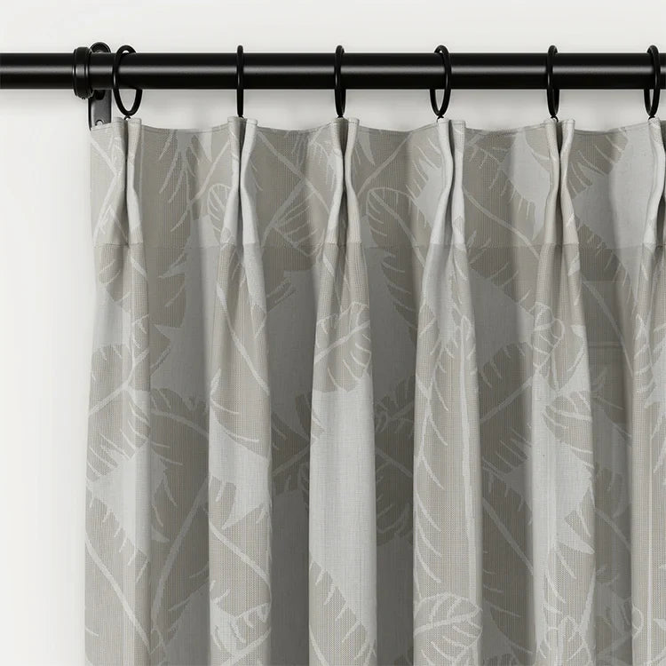 Freya Linen Semi Sheer Jacquard Curtains Pleated