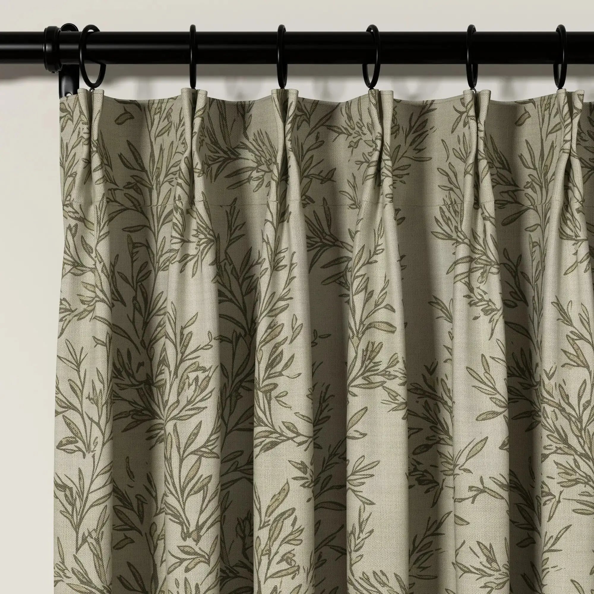 Sara Le Print Linen Cafe Curtain Pleated