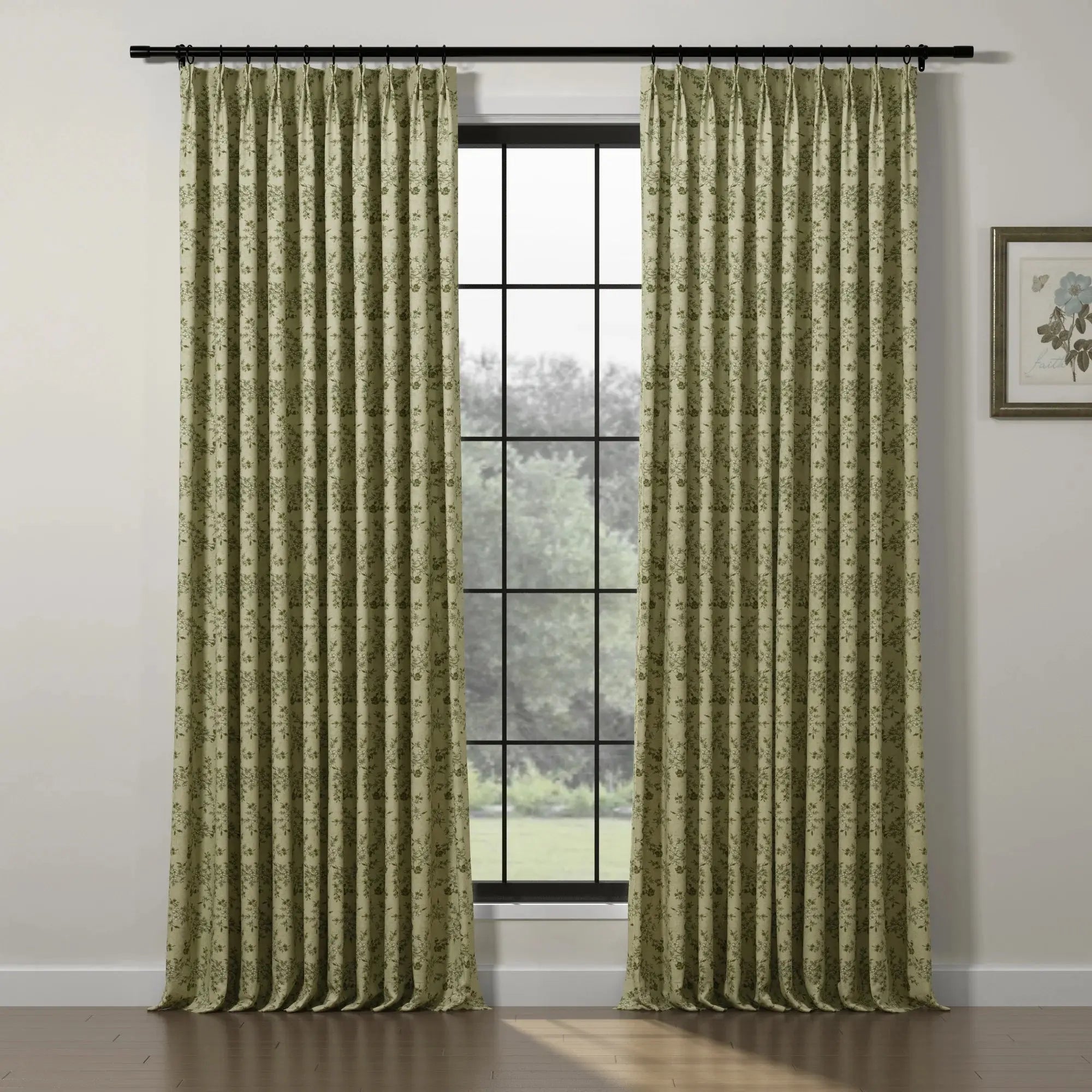 Sara Le Print Linen Cafe Curtain Pleated