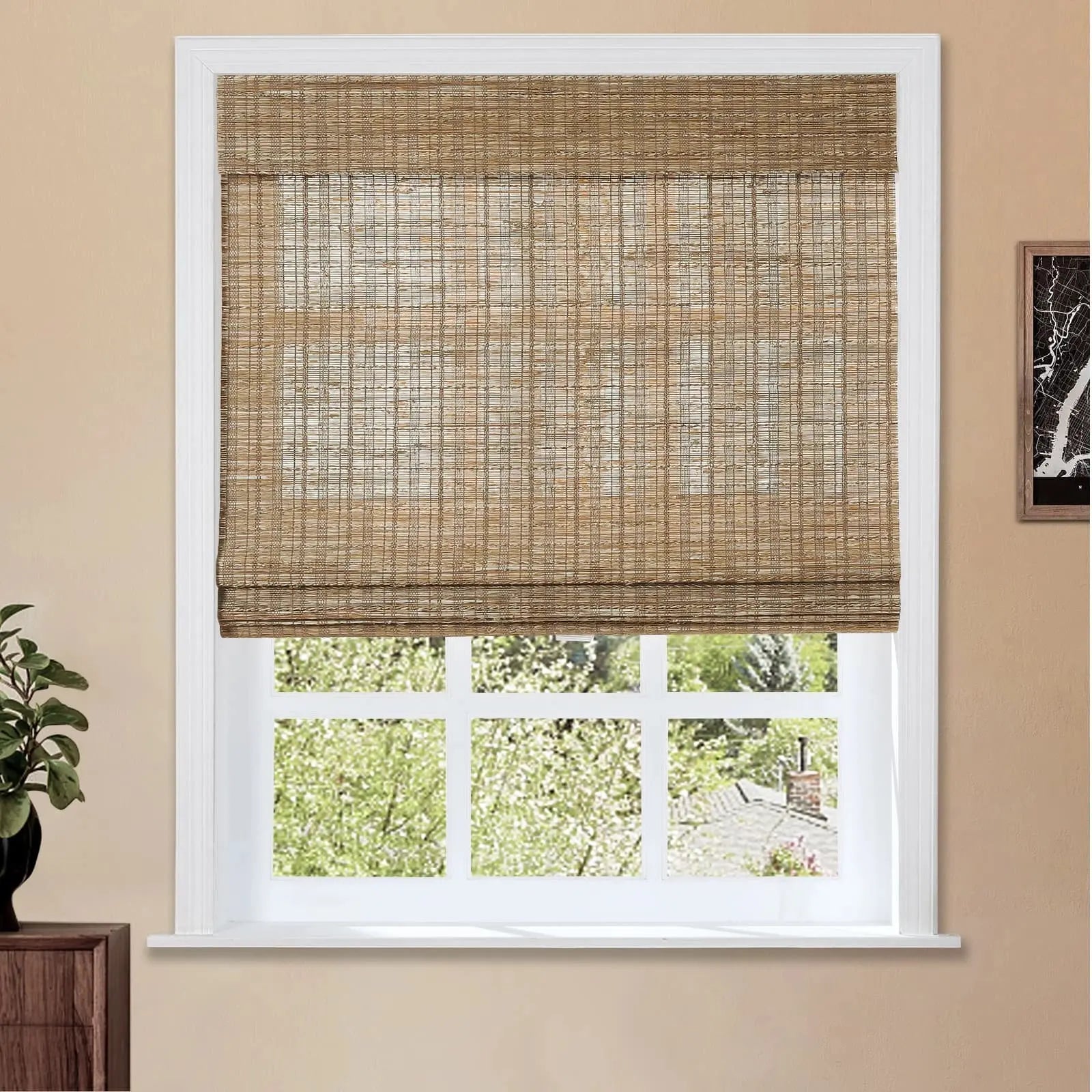 Natural Jute Bamboo Woven Shade - Cinnamon TWOPAGES CURTAINS