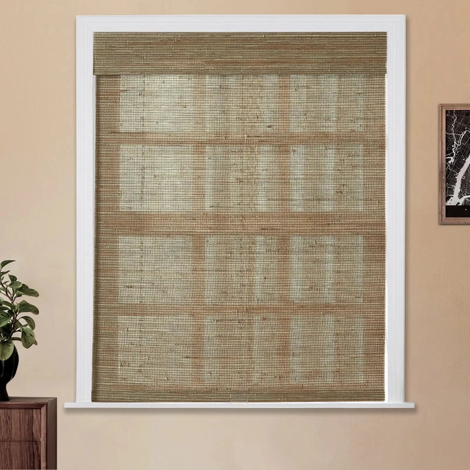 Natural Ramie Bamboo Woven Shade - Brown