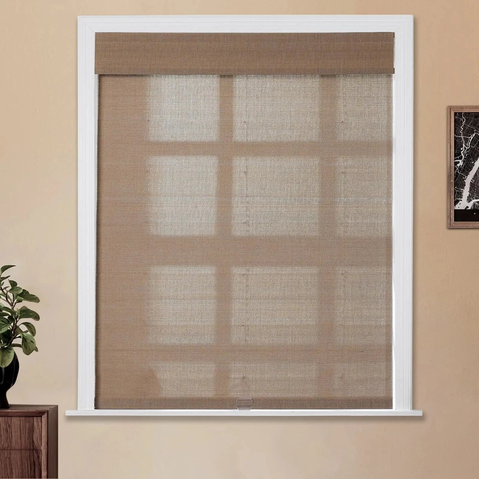 Natural Woven Bamboo Shade - Teak