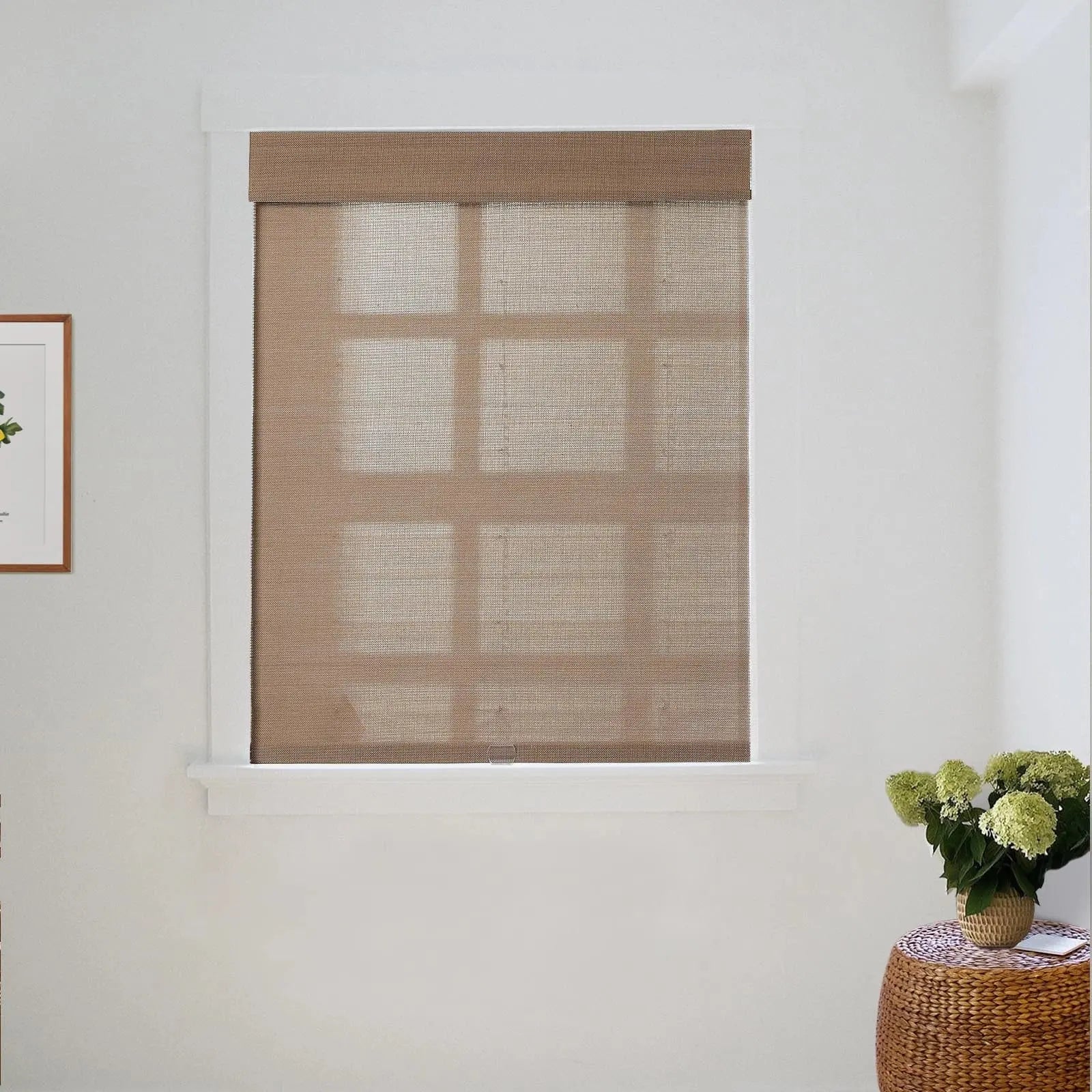 Natural Woven Bamboo Shade - Teak