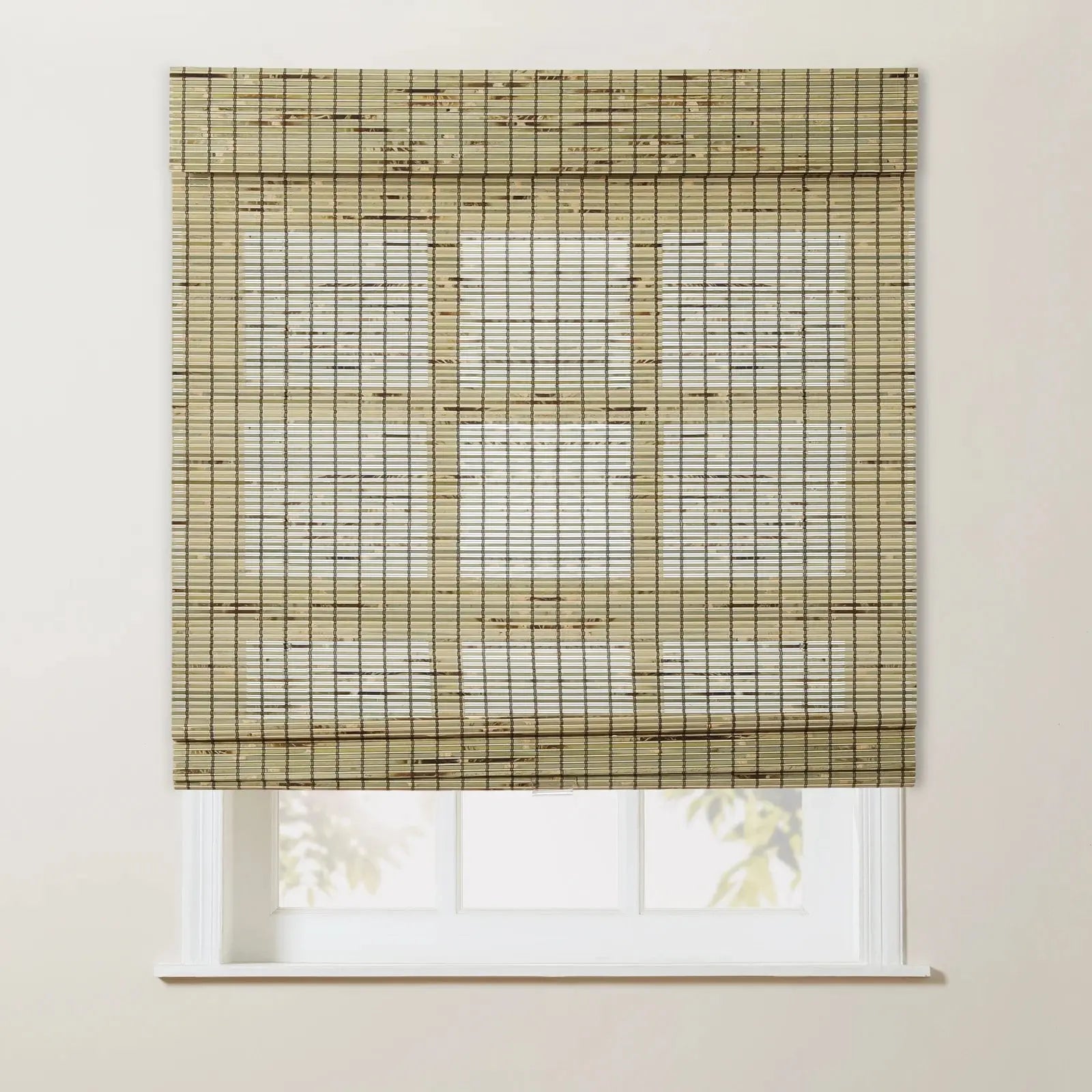 Sybil Natural Bamboo Roman Shade - Bamboo SLIDINGCURTAIN CURTAINS