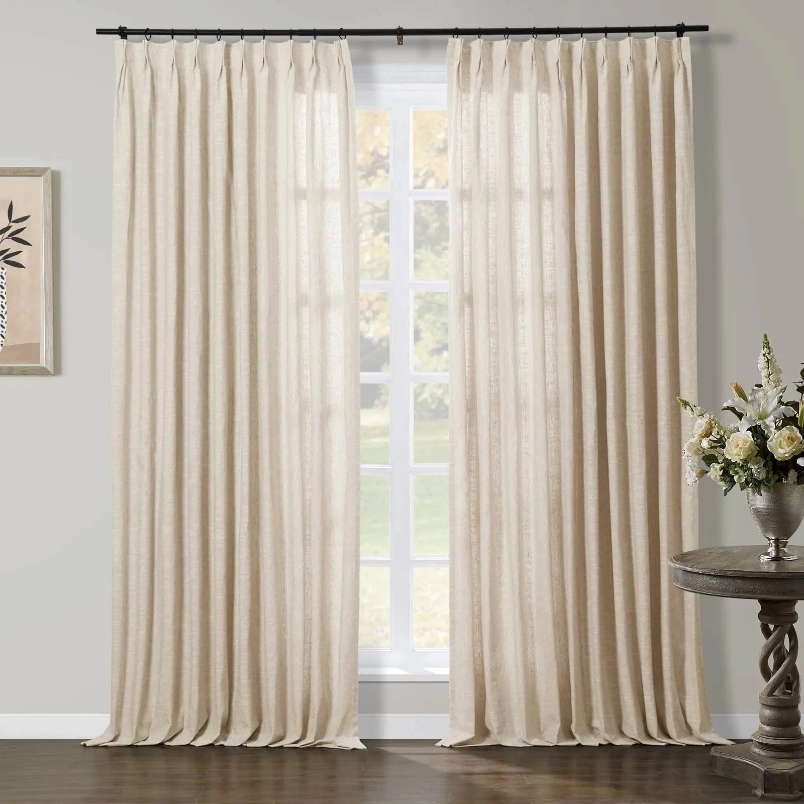 Jawara Linen Pinch Pleat Light Filtering Drapery with Unlined SLIDINGCURTAIN