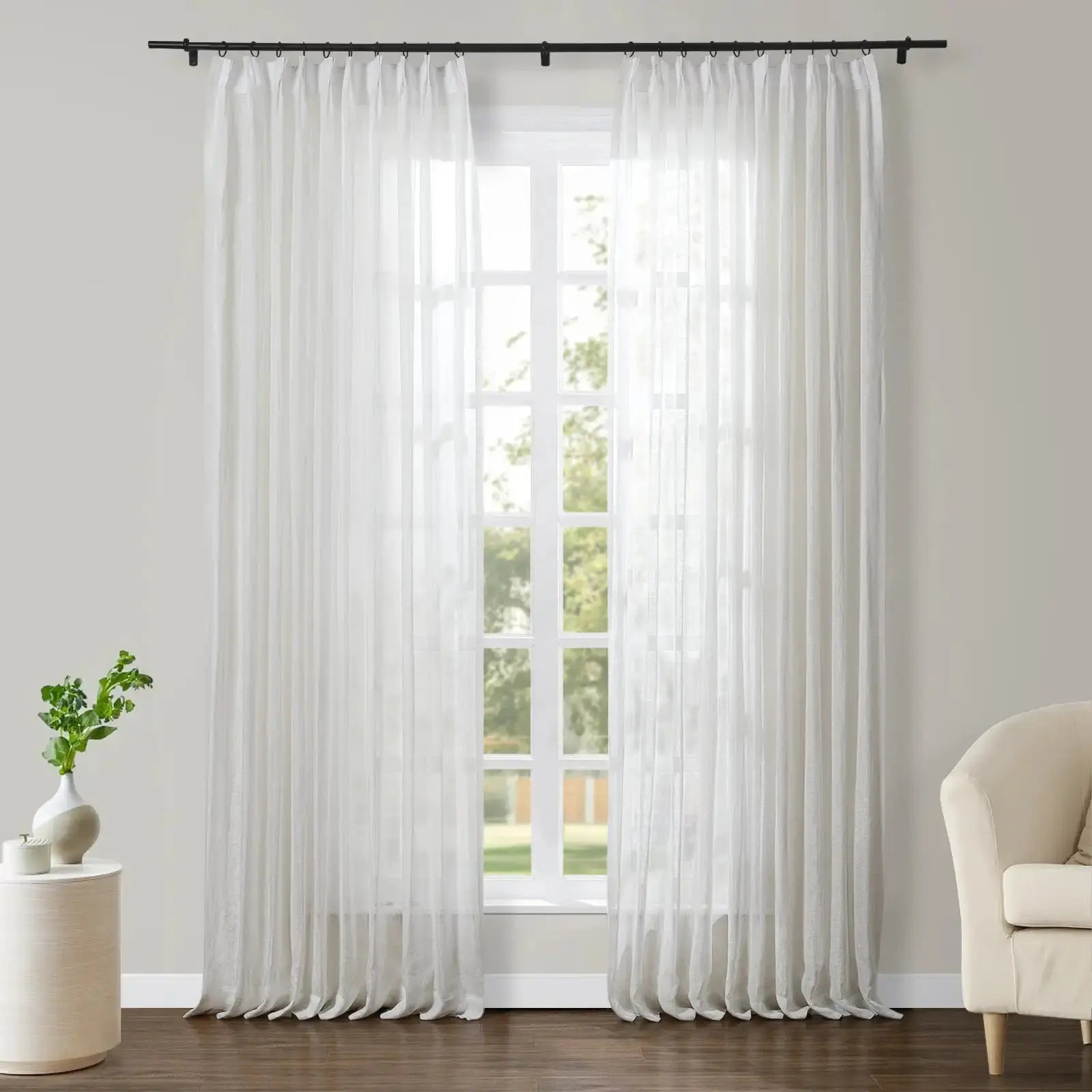 Joy 100% Linen Sheer Curtain Pleated SLIDINGCURTAIN