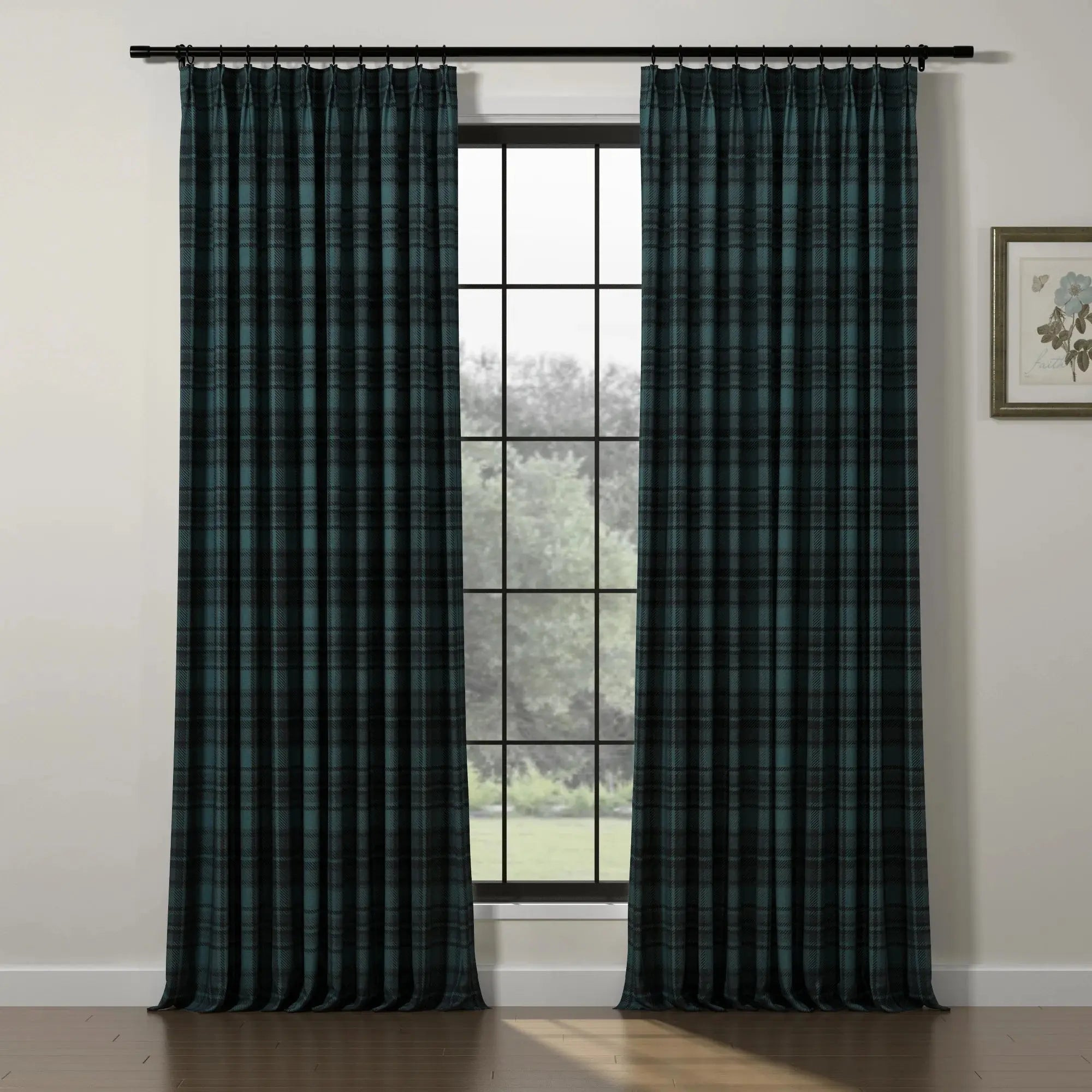 Sara Le Print Linen Drapery Pleated SLIDINGCURTAIN