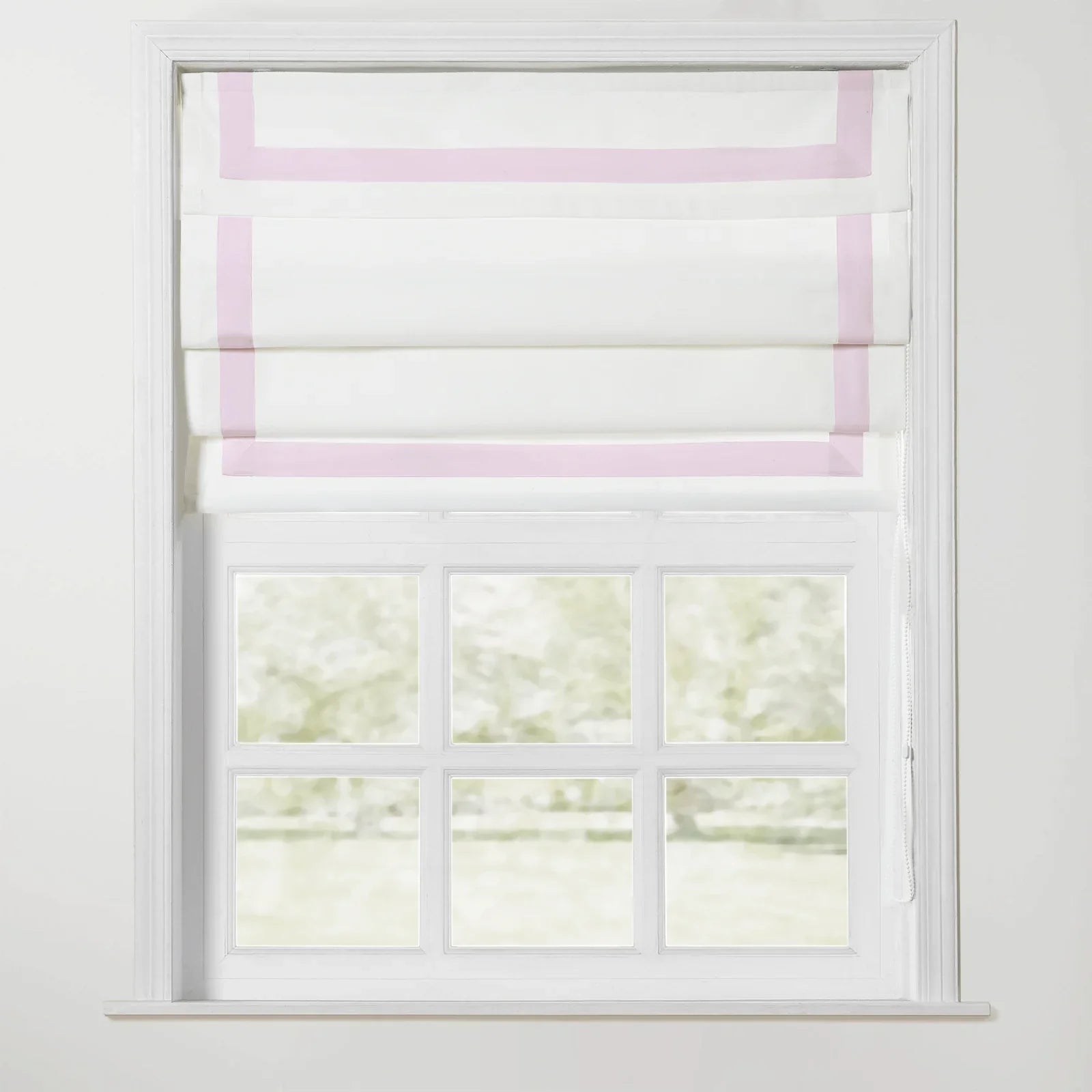 Tyrone Roman Shade with Border Cord Lift SLIDINGCURTAIN